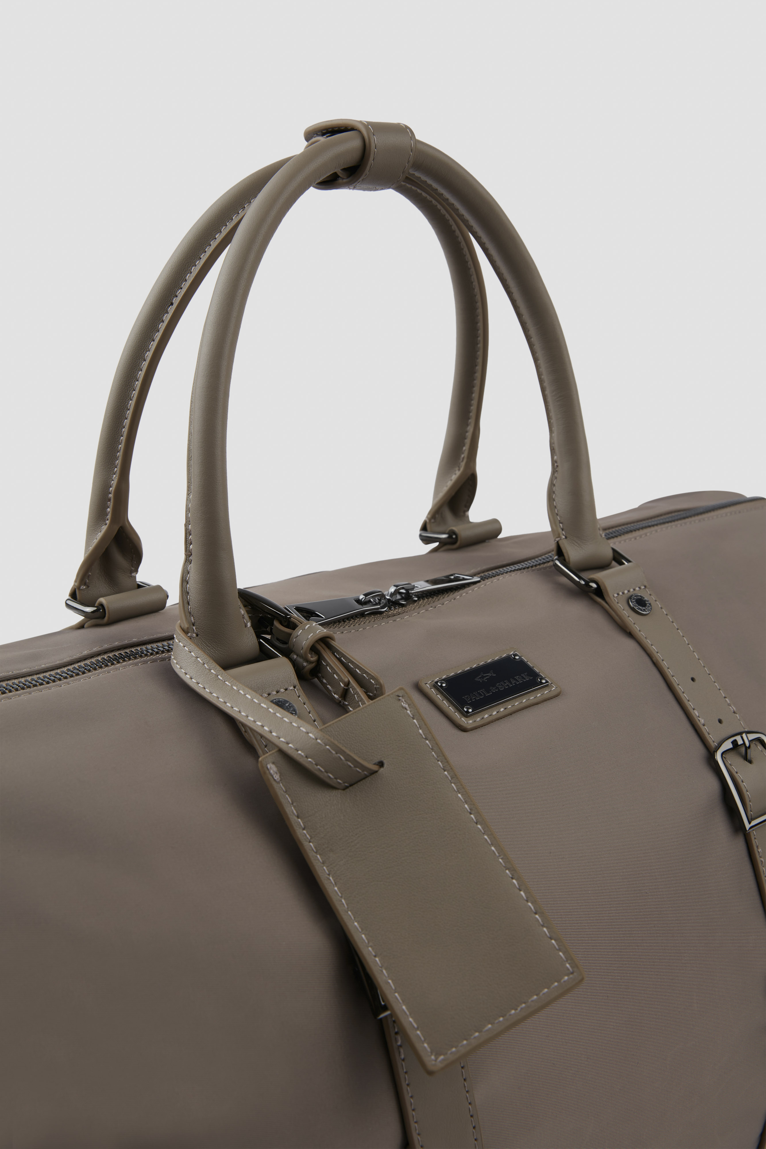 nylon holdall with leather trim image number 4