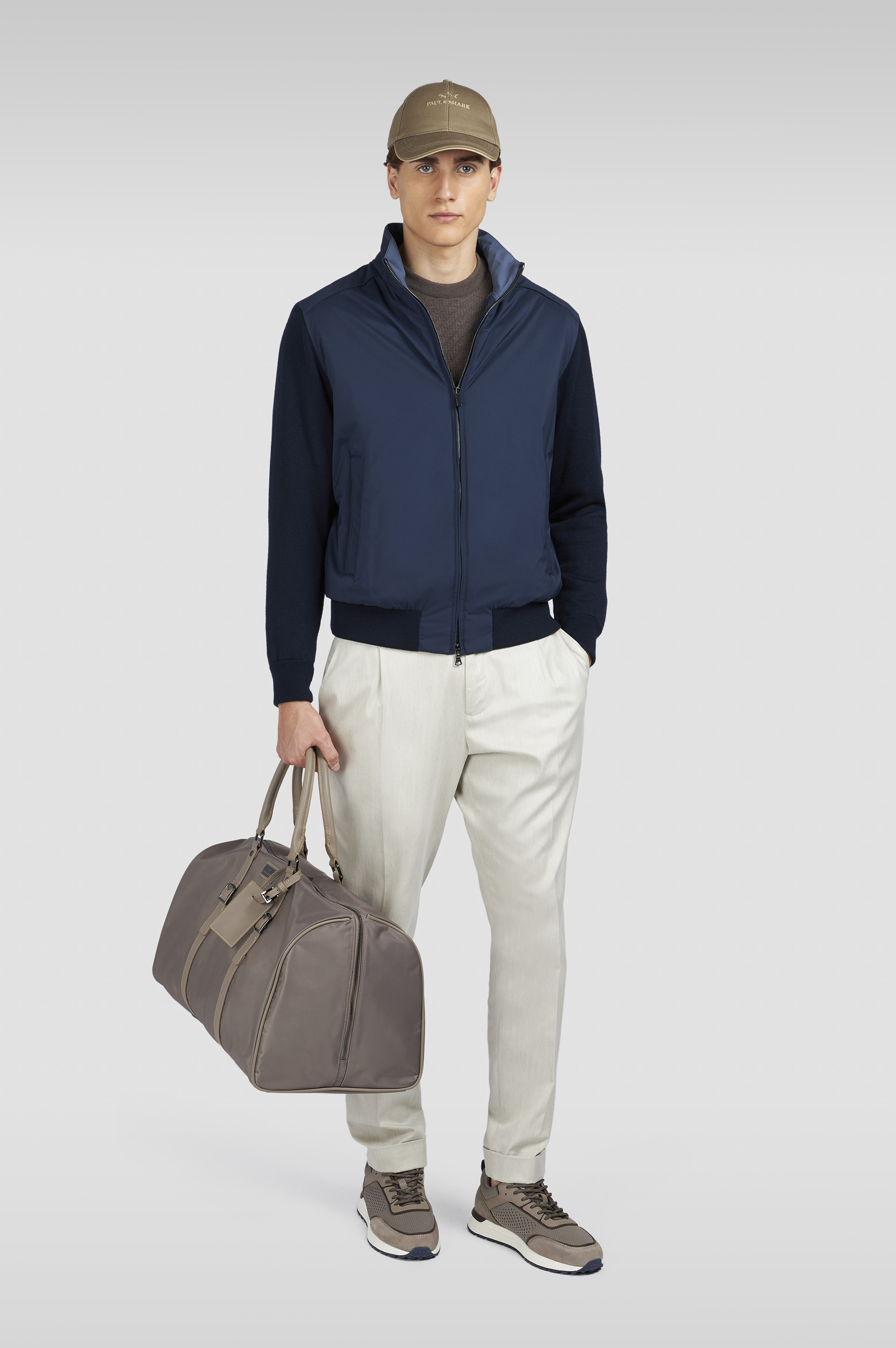 nylon holdall with leather trim image number 3