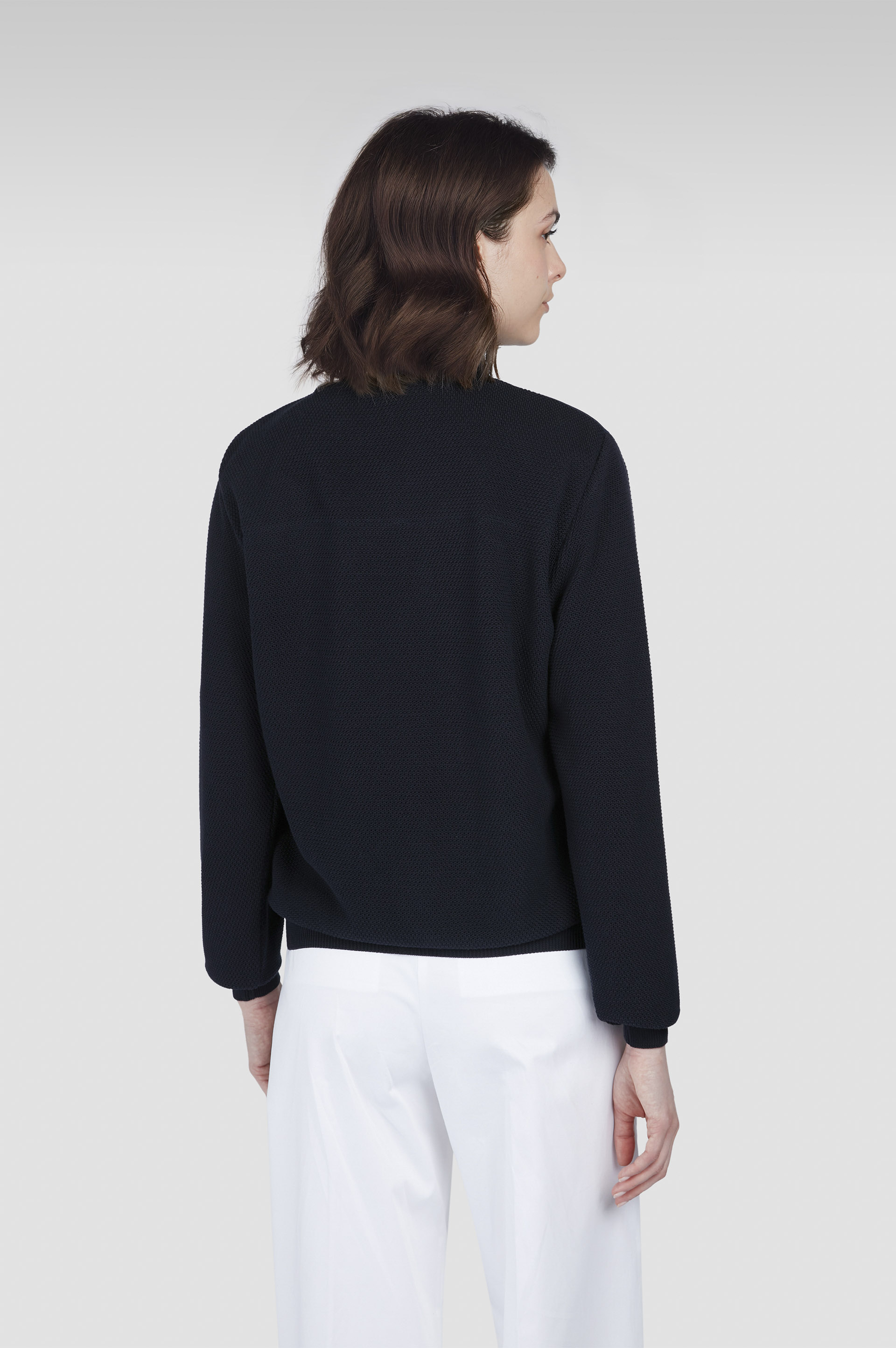 Cárdigan híbrido con cremallera en algodón cachemir y Typhoon® Platinum image number 3