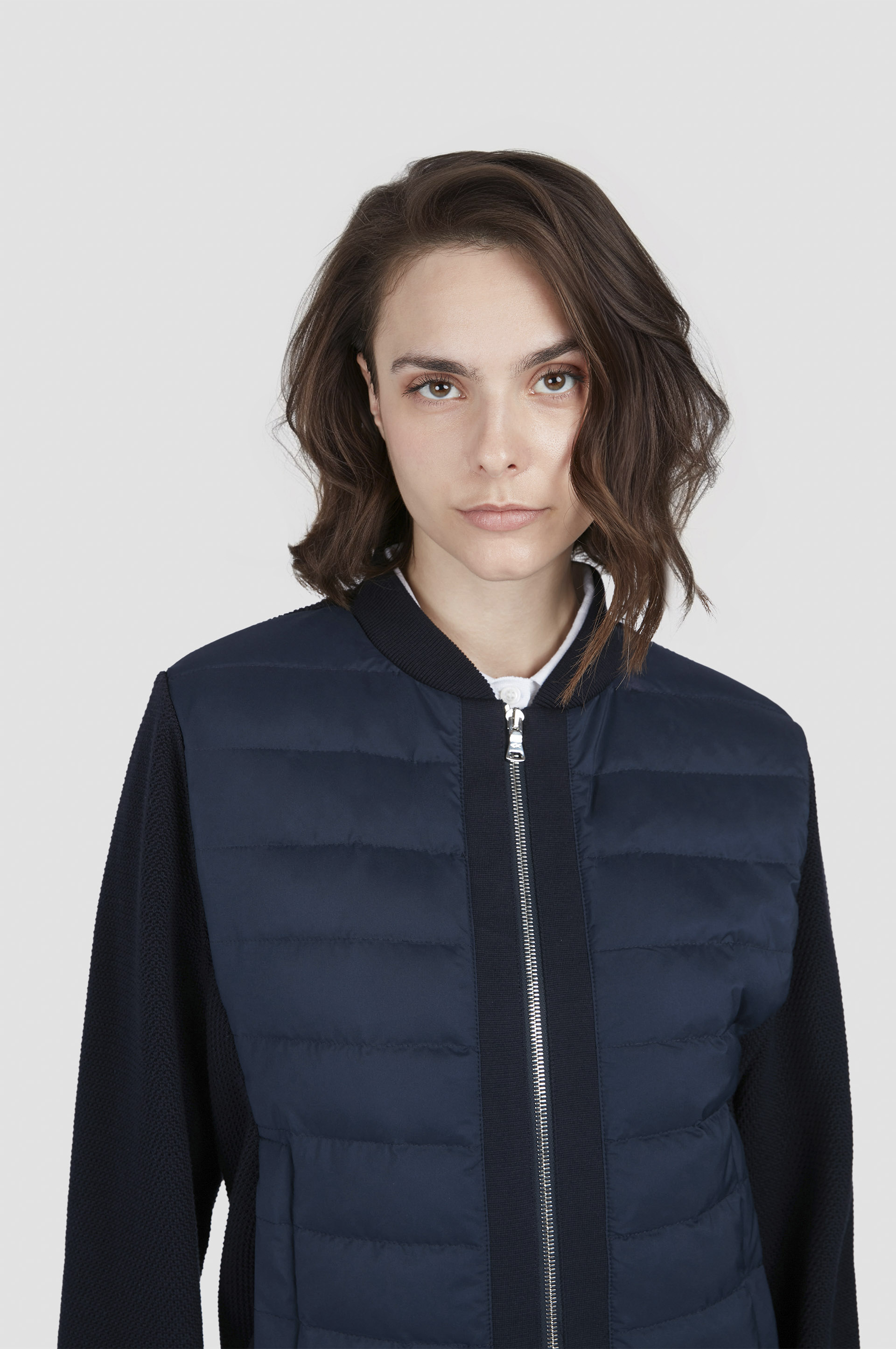 Cárdigan híbrido con cremallera en algodón cachemir y Typhoon® Platinum image number 4