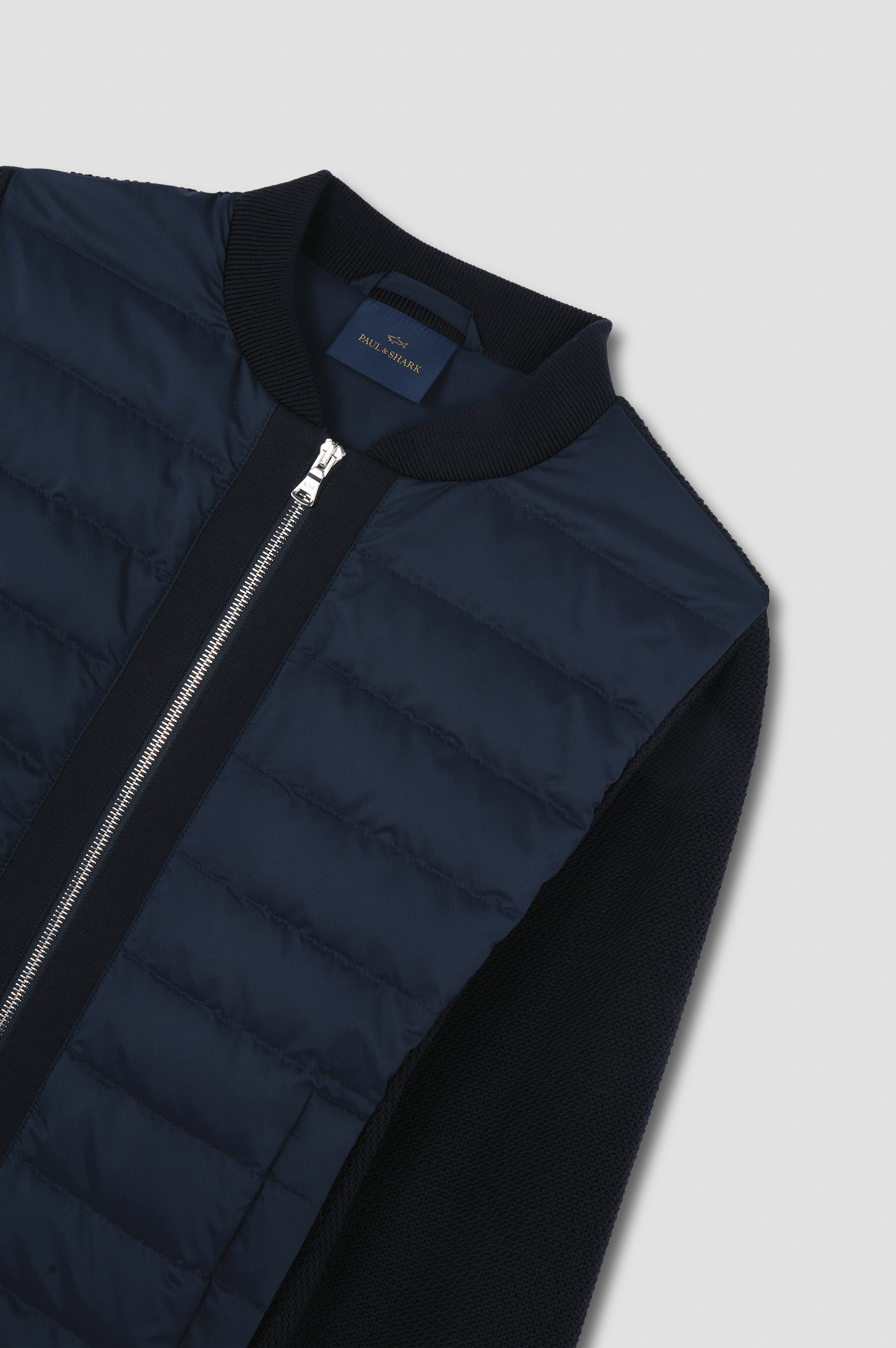 Cárdigan híbrido con cremallera en algodón cachemir y Typhoon® Platinum image number 5