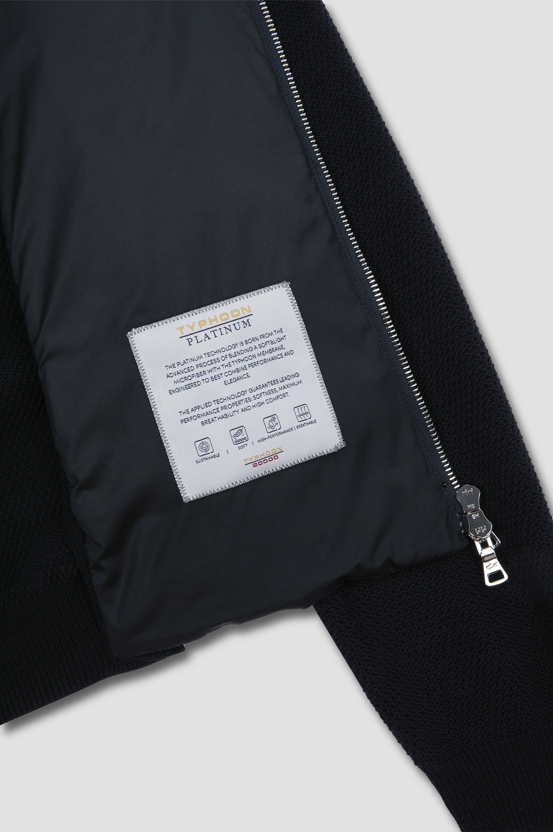 Cárdigan híbrido con cremallera en algodón cachemir y Typhoon® Platinum image number 6