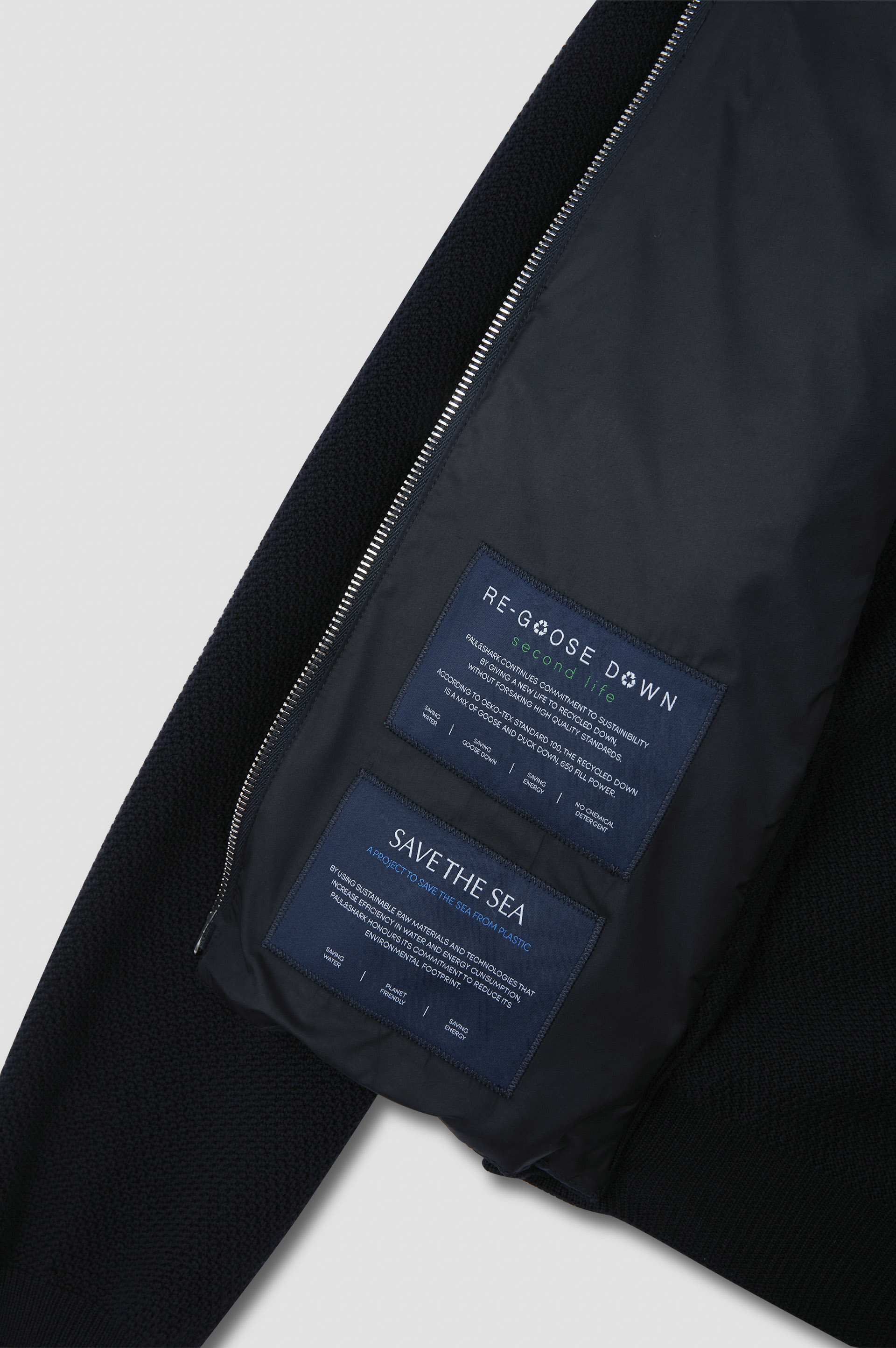 Cárdigan híbrido con cremallera en algodón cachemir y Typhoon® Platinum image number 7