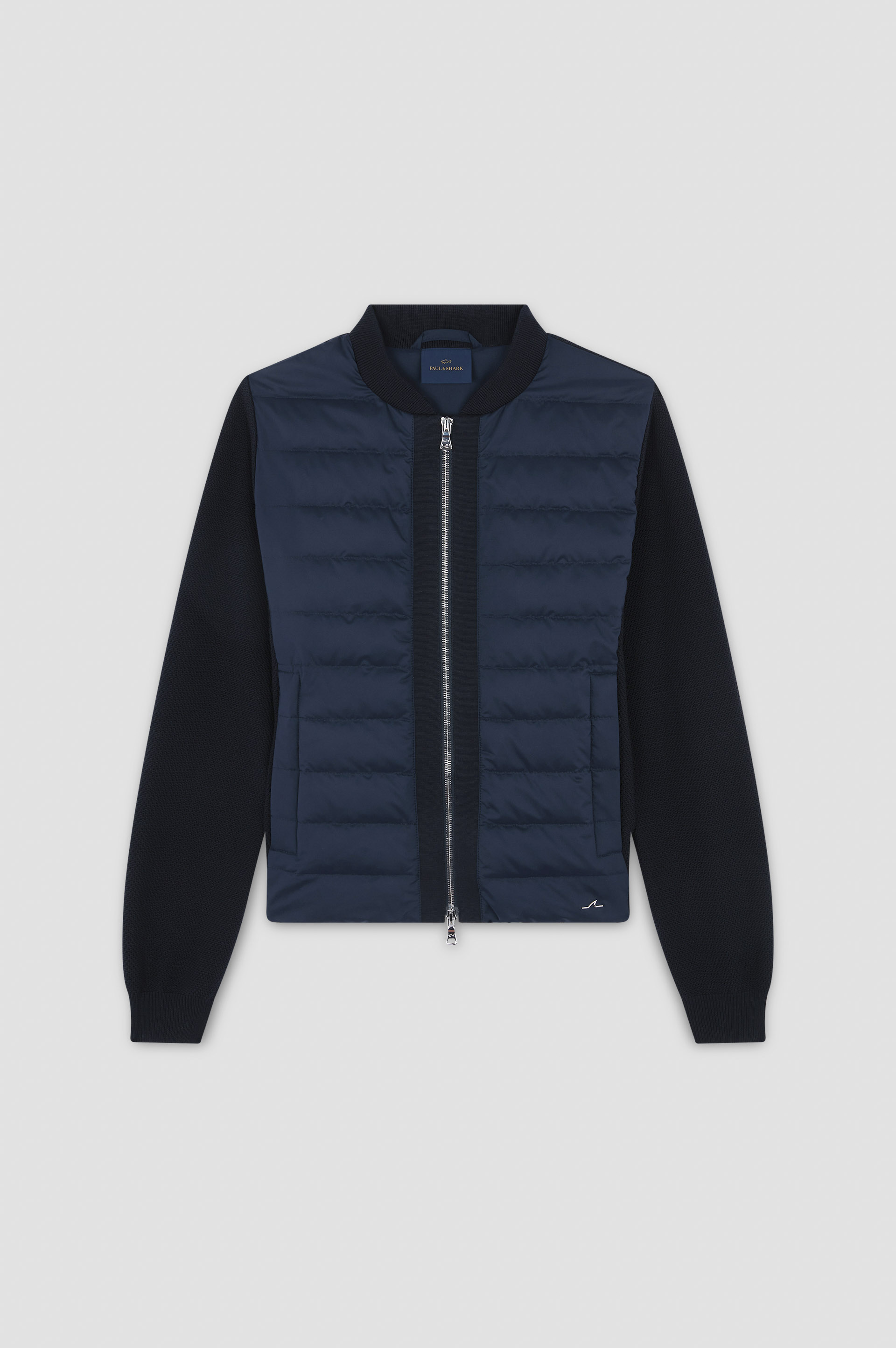 Cárdigan híbrido con cremallera en algodón cachemir y Typhoon® Platinum image number 1