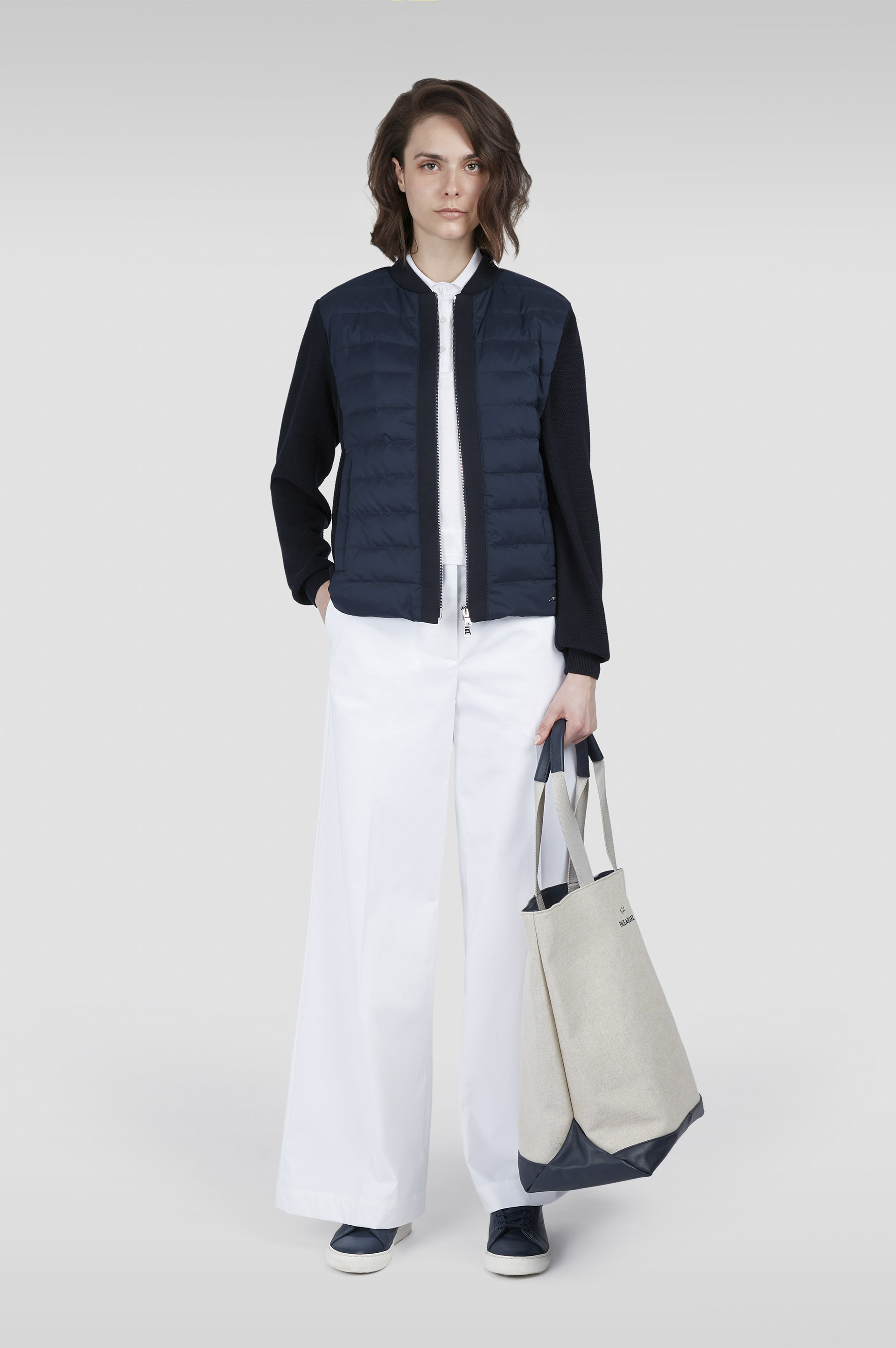 Cárdigan híbrido con cremallera en algodón cachemir y Typhoon® Platinum image number 2