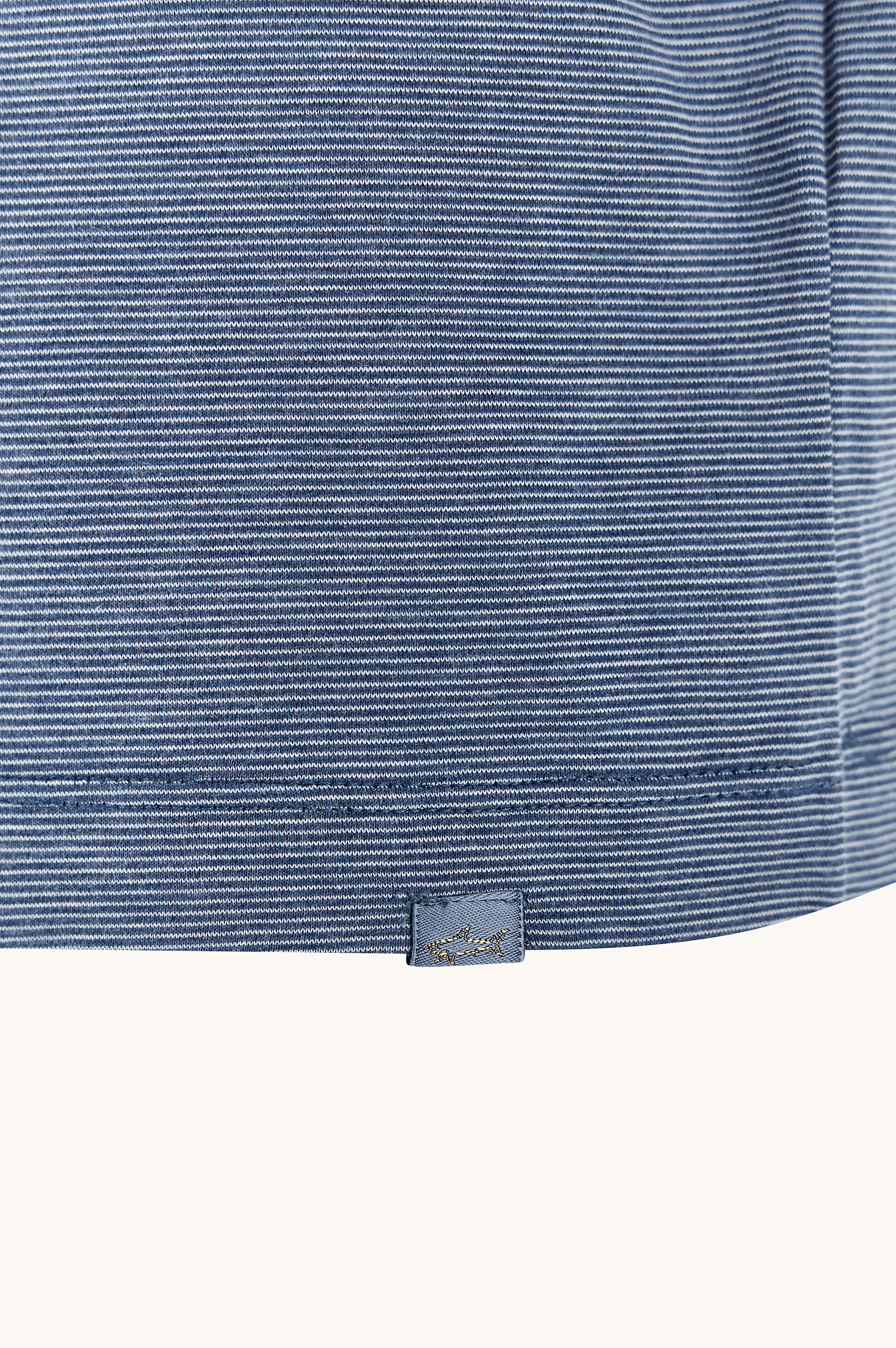 T-shirt en soie et coton avec motif &agrave; micro-rayures image number 7