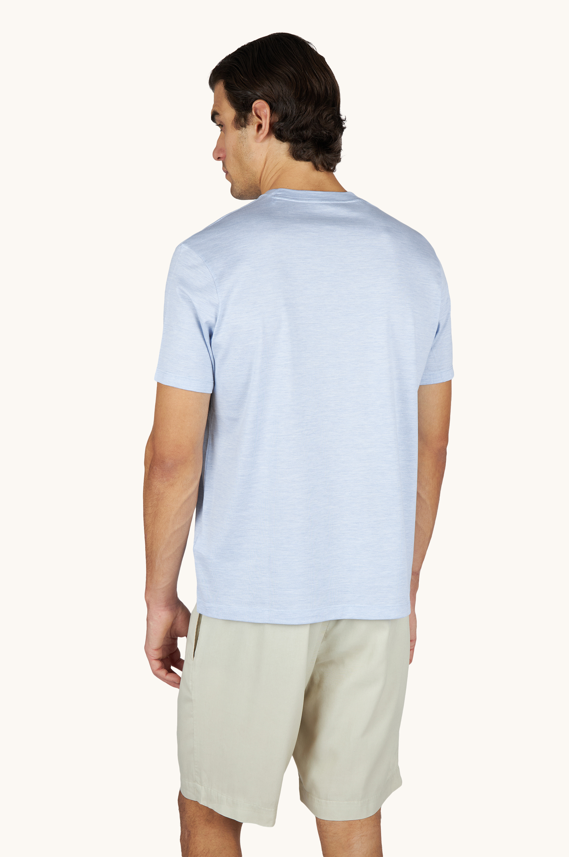 Silk and cotton T-Shirt with micro stripe pattern image number 3