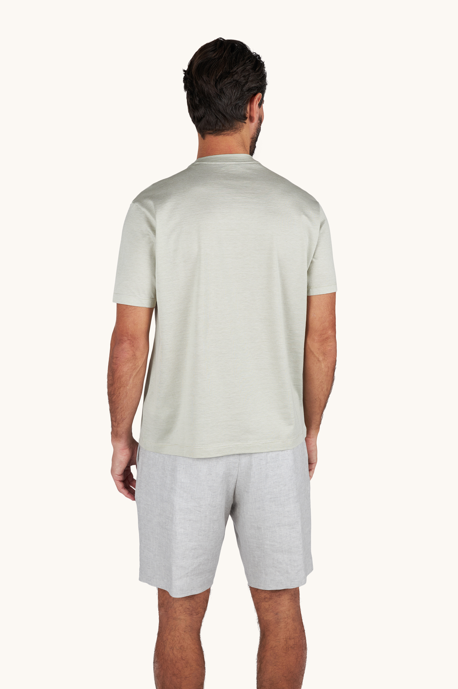 Silk and cotton T-Shirt with micro stripe pattern image number 3