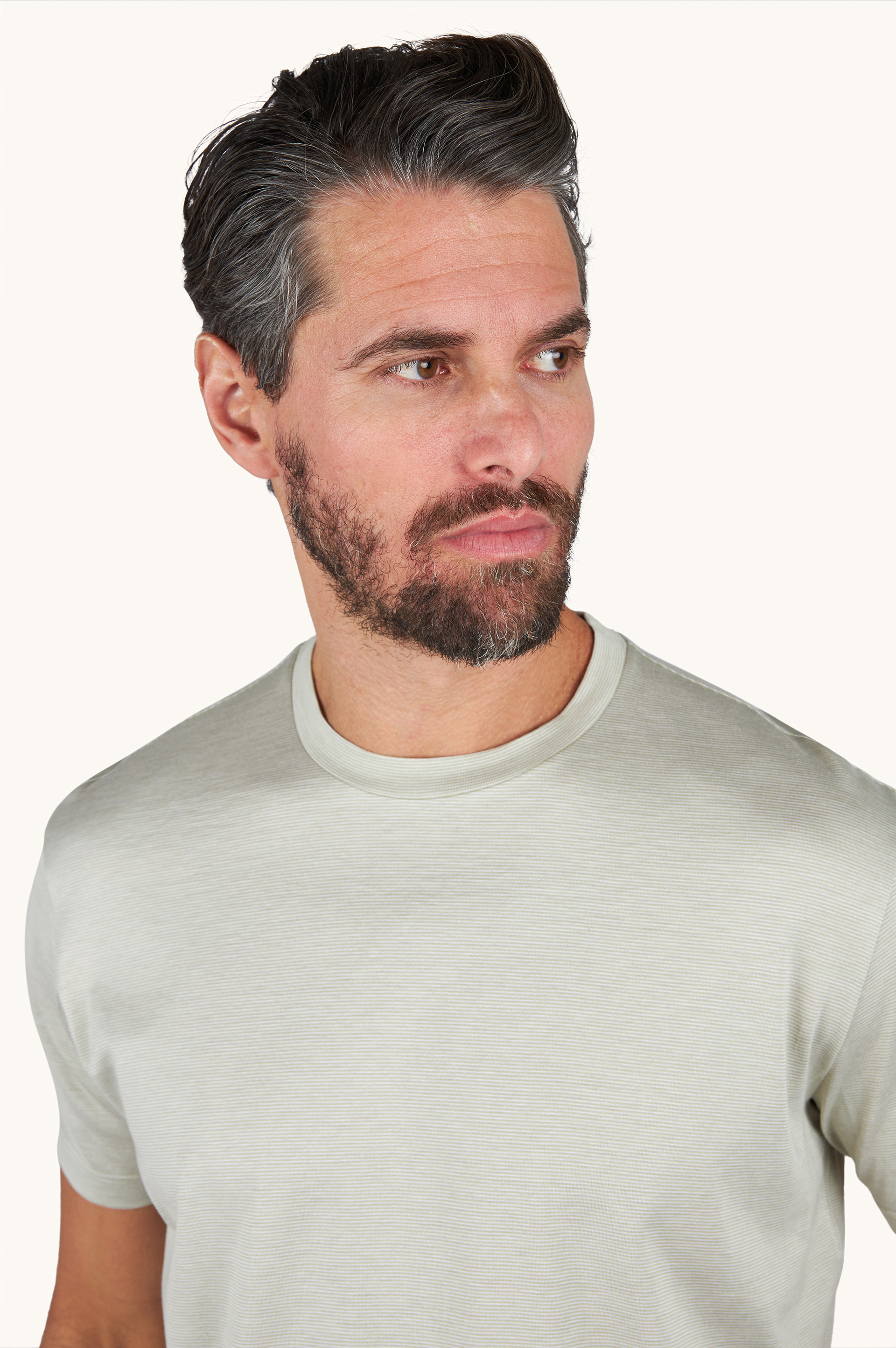 Silk and cotton T-Shirt with micro stripe pattern image number 4