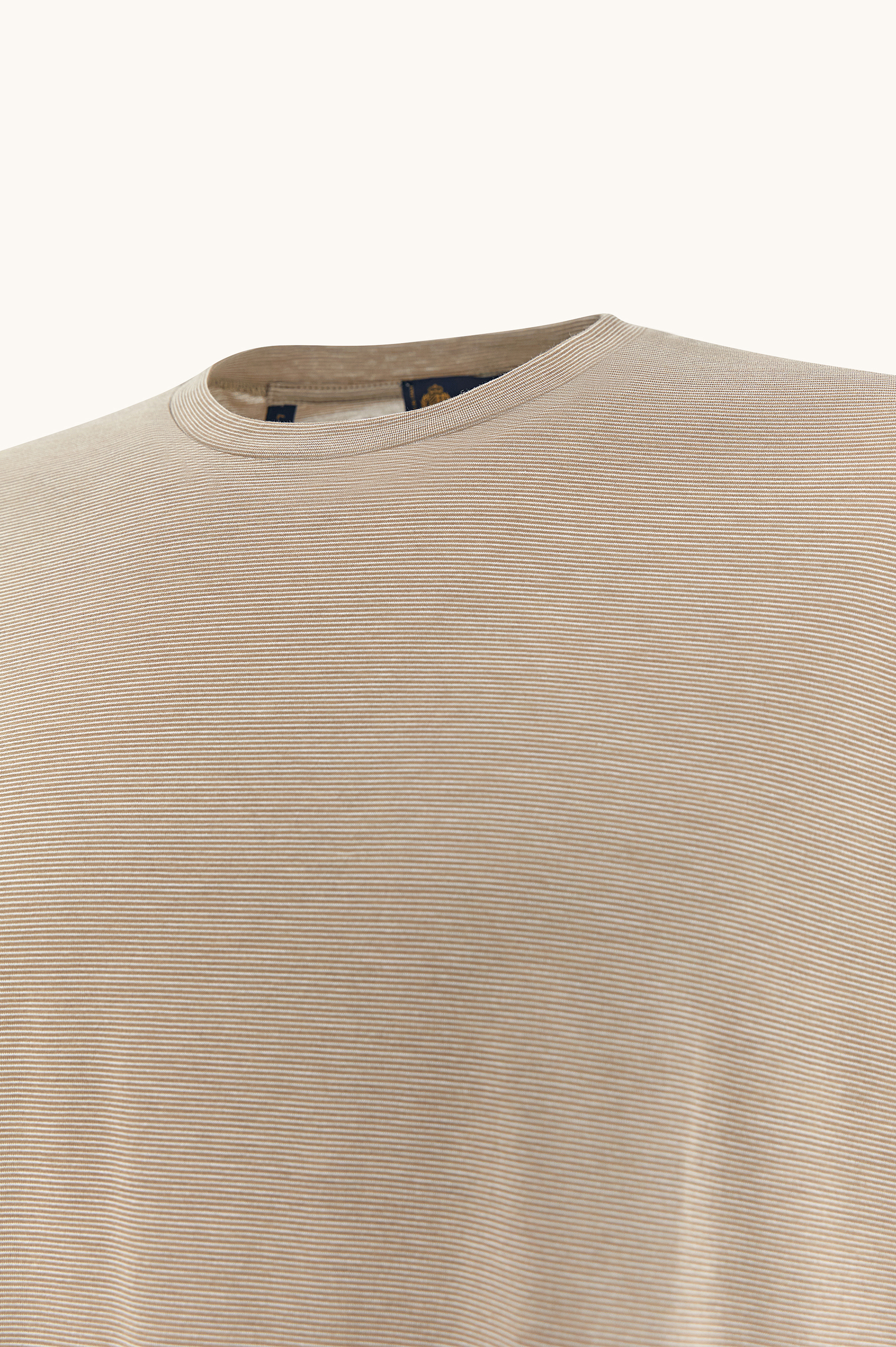 Silk and cotton T-shirt with micro stripe pattern image number 5