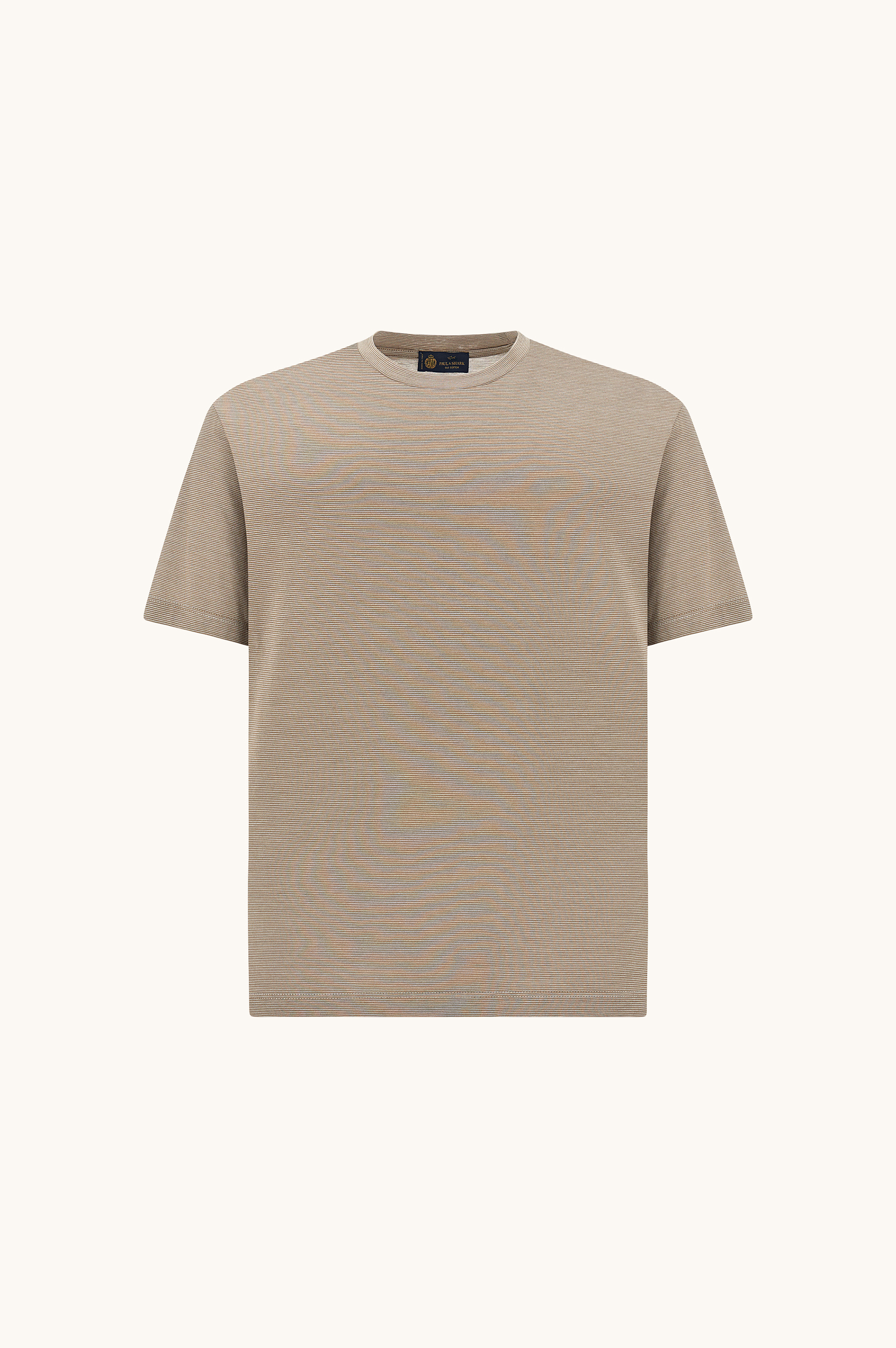 Silk and cotton T-shirt with micro stripe pattern image number 1