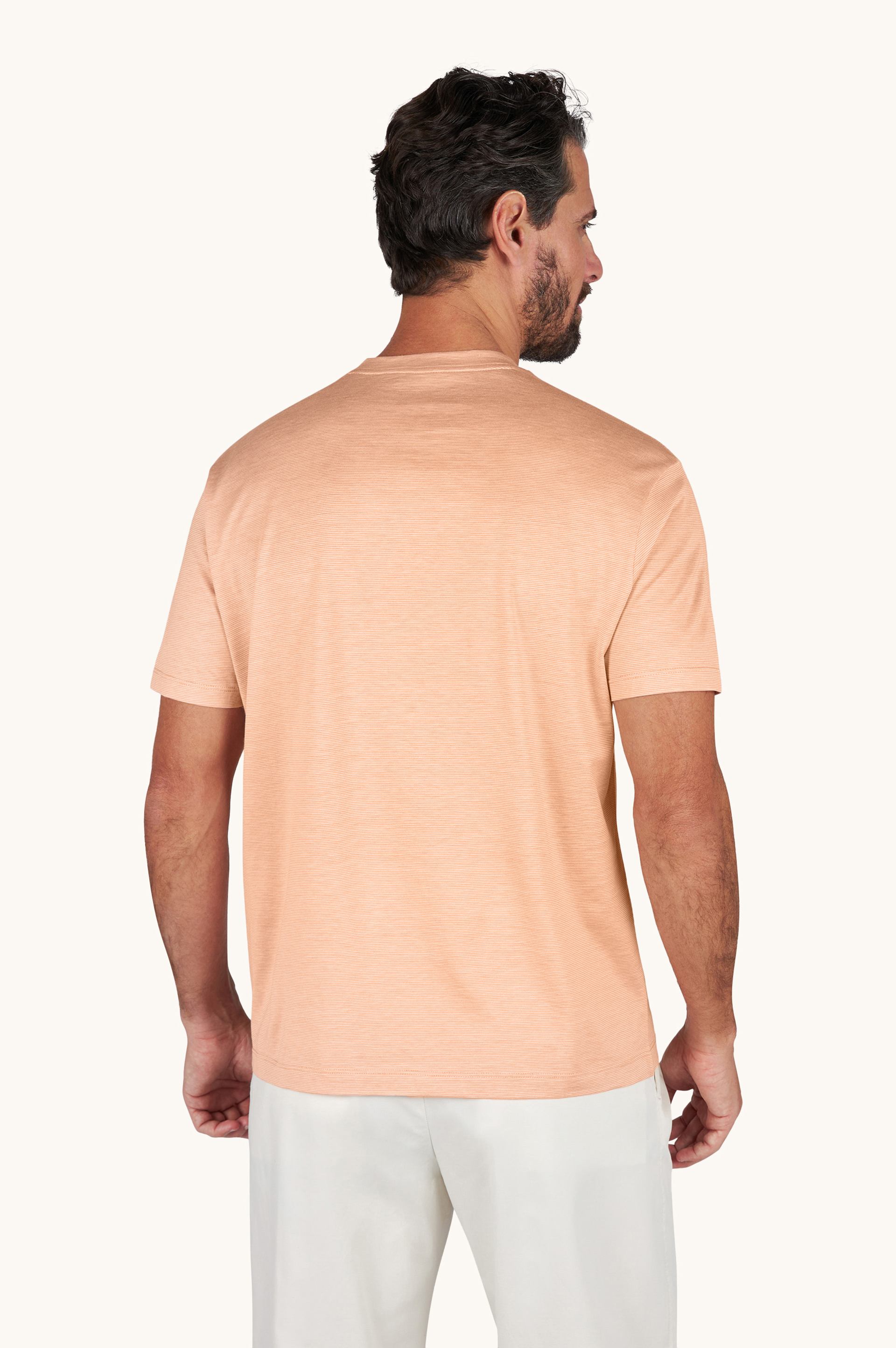 Silk and cotton T-Shirt with micro stripe pattern image number 3