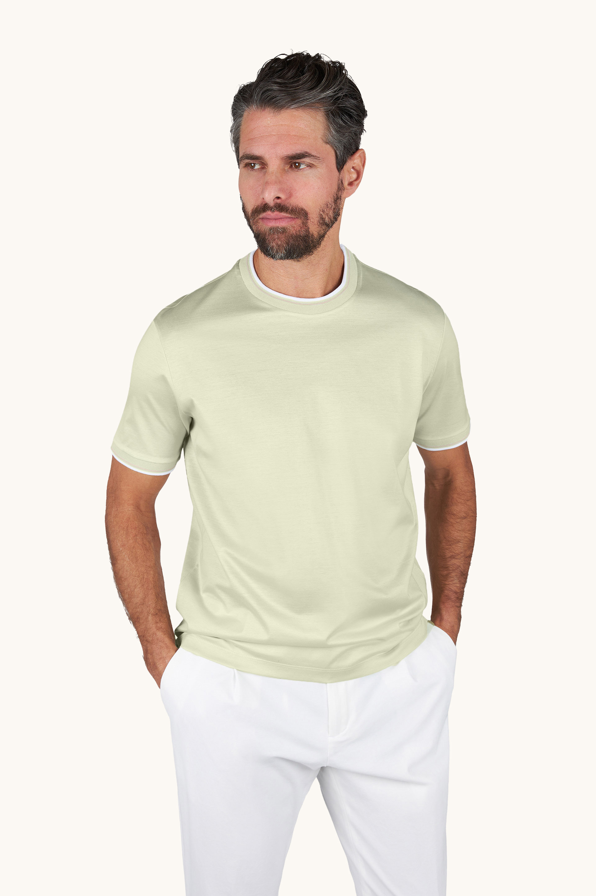 T-Shirt en jersey de coton double merceris&eacute; image number 0