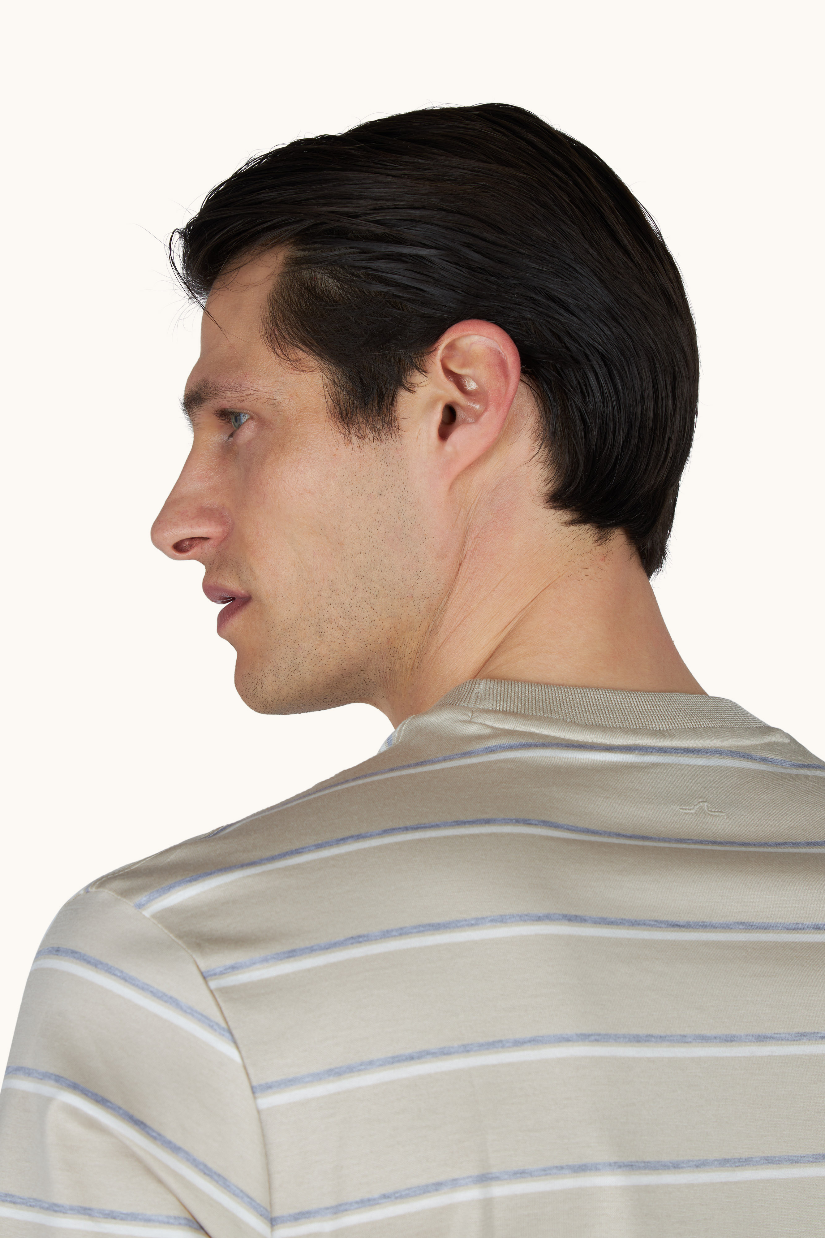 تي شيرت من جيرسي قطن مزدوج mercerised بنقشة خطوط image number 5