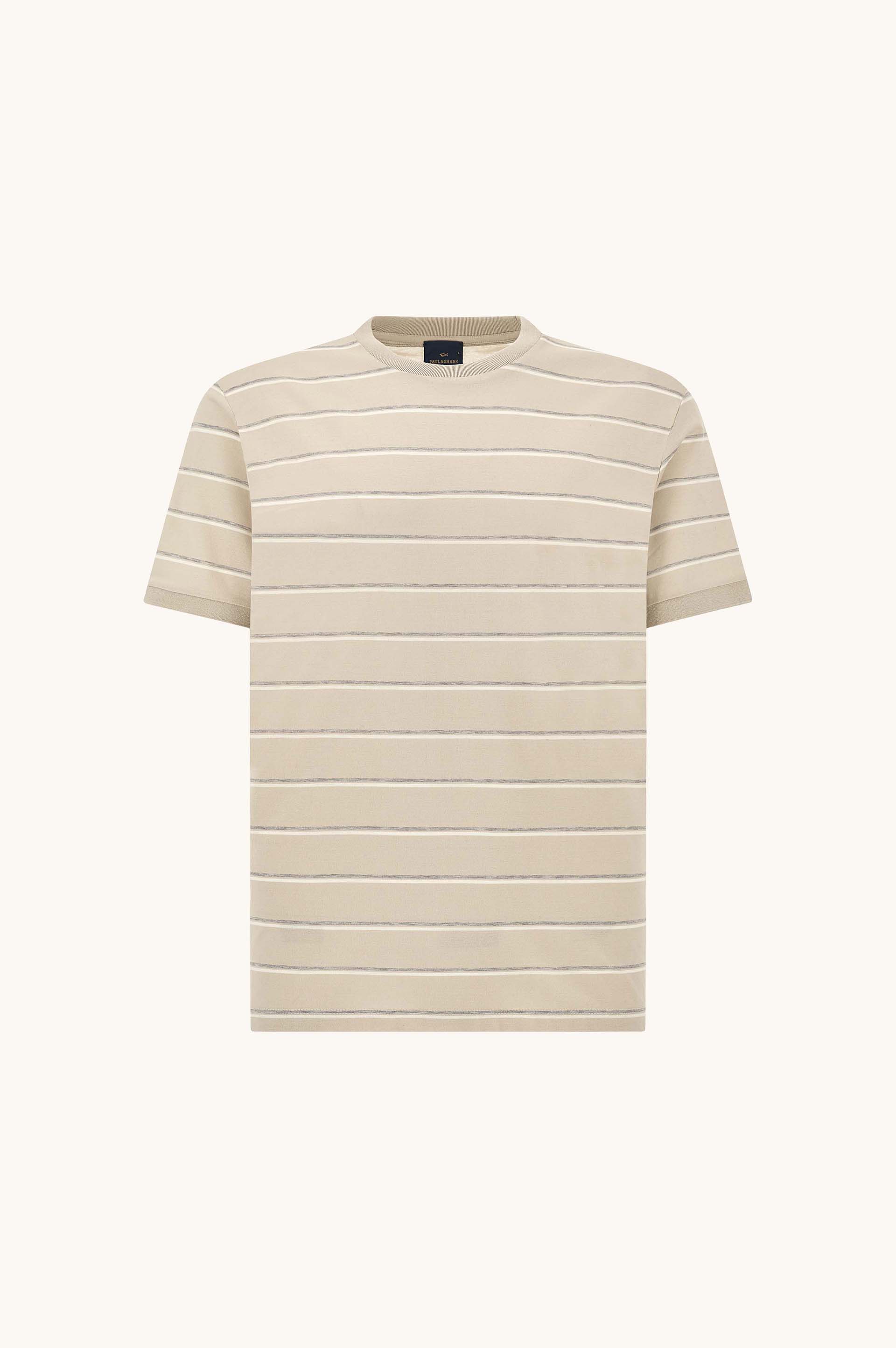 Paul & Shark Double Mercerised Cotton Jersey T-shirt With Stripe Pattern