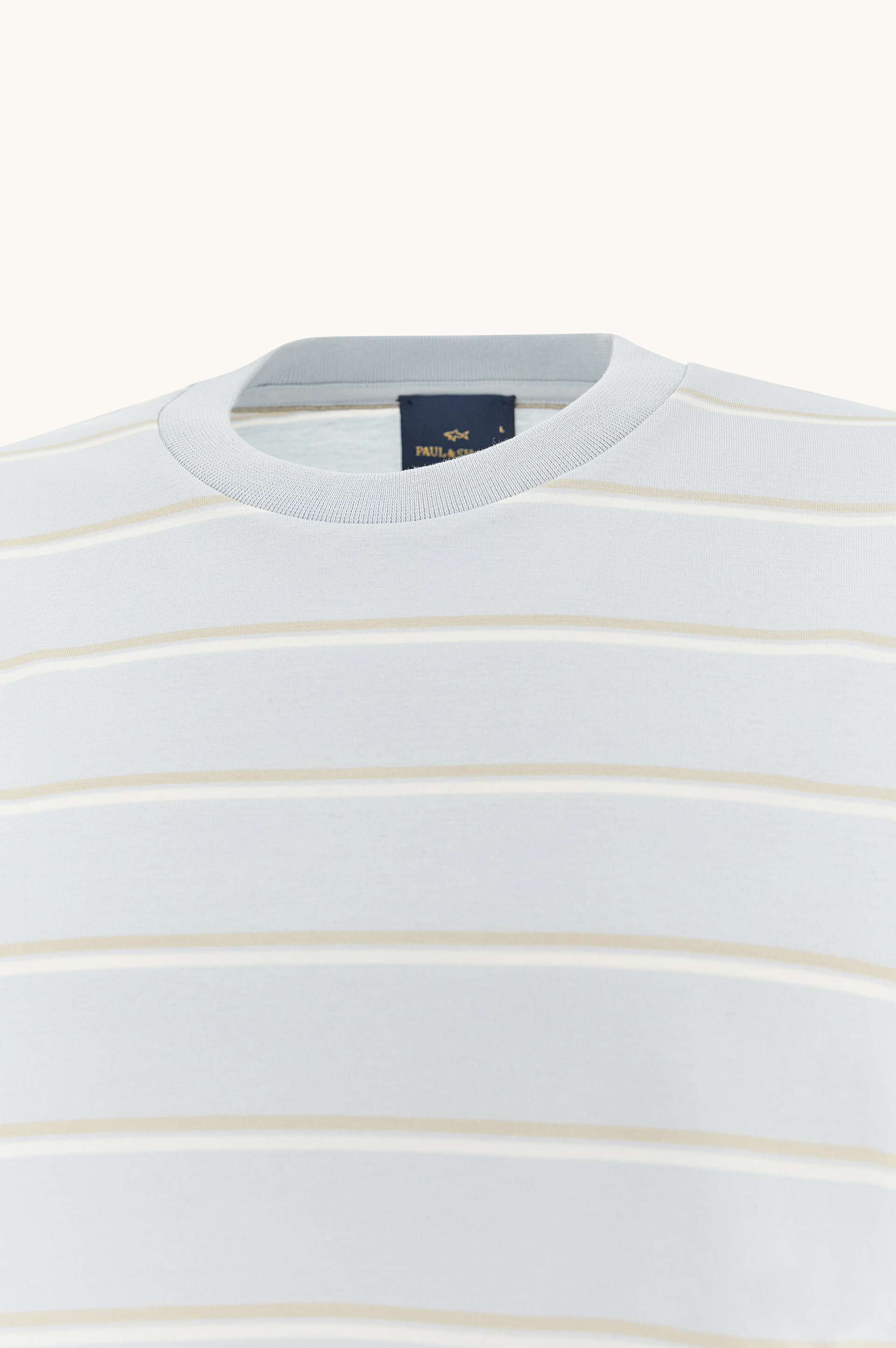 T-shirt en jersey de coton double merceris&eacute; avec motif &agrave; rayures image number 1