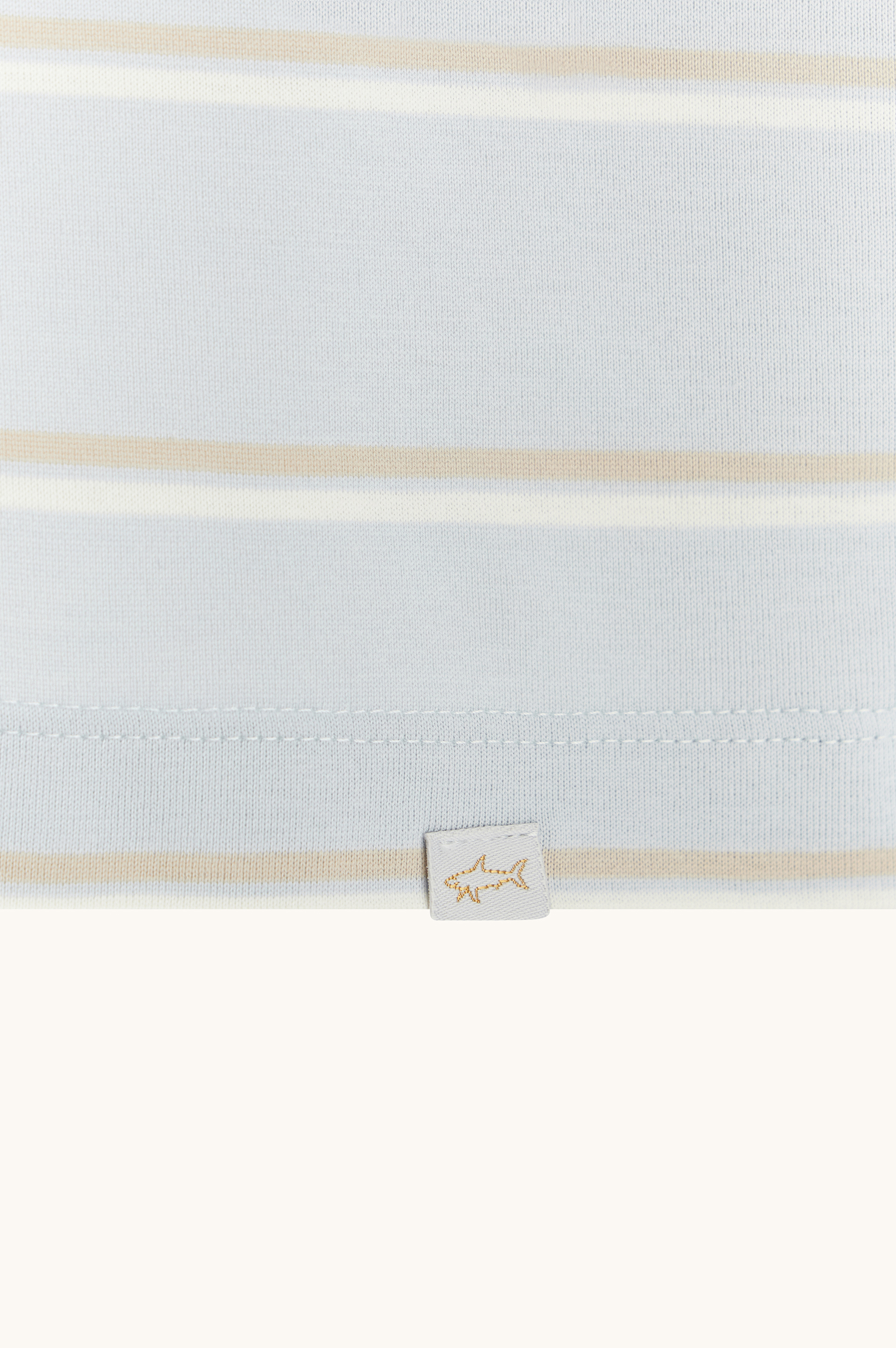 T-shirt en jersey de coton double merceris&eacute; avec motif &agrave; rayures image number 2