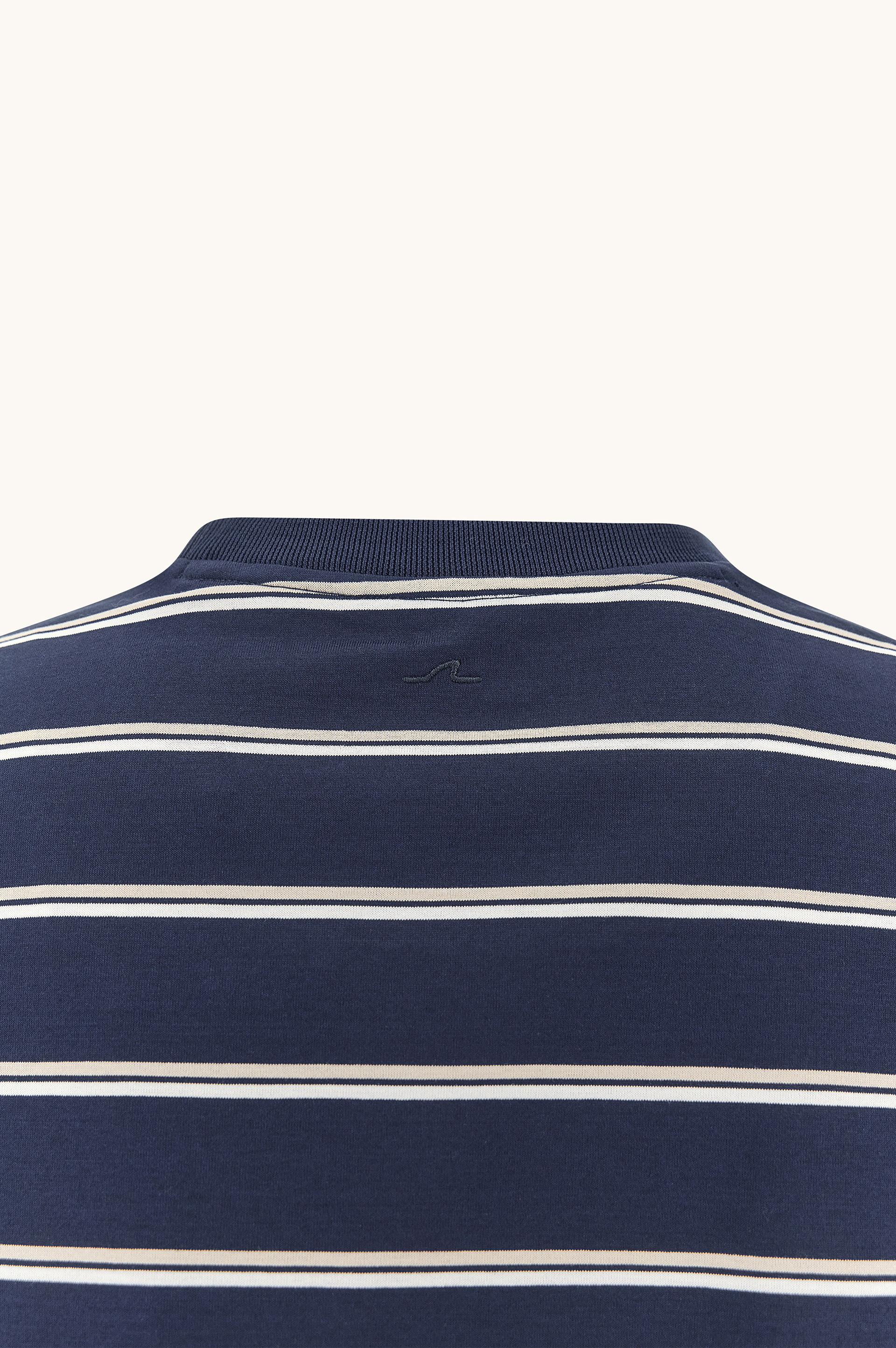 T-shirt en jersey de coton double merceris&eacute; avec motif &agrave; rayures image number 2