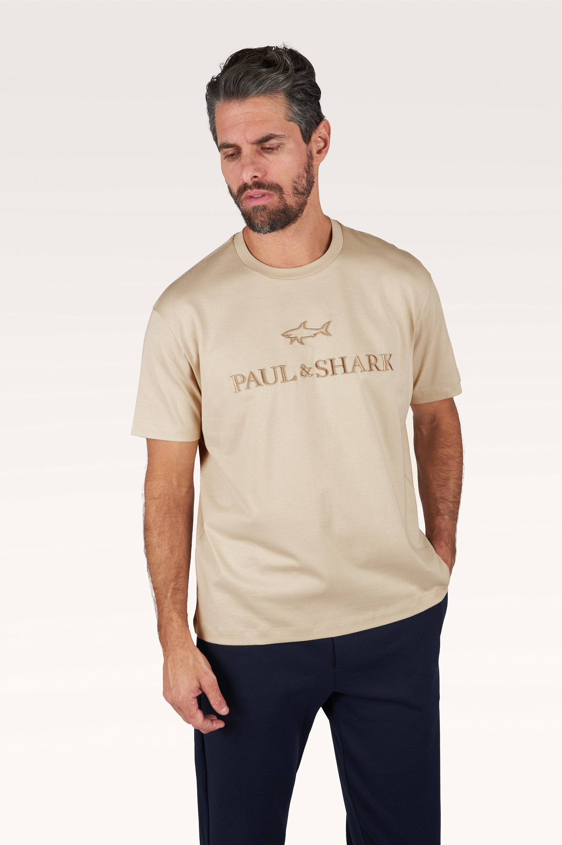 Lightweight cotton jersey T-shirt with print image number 0