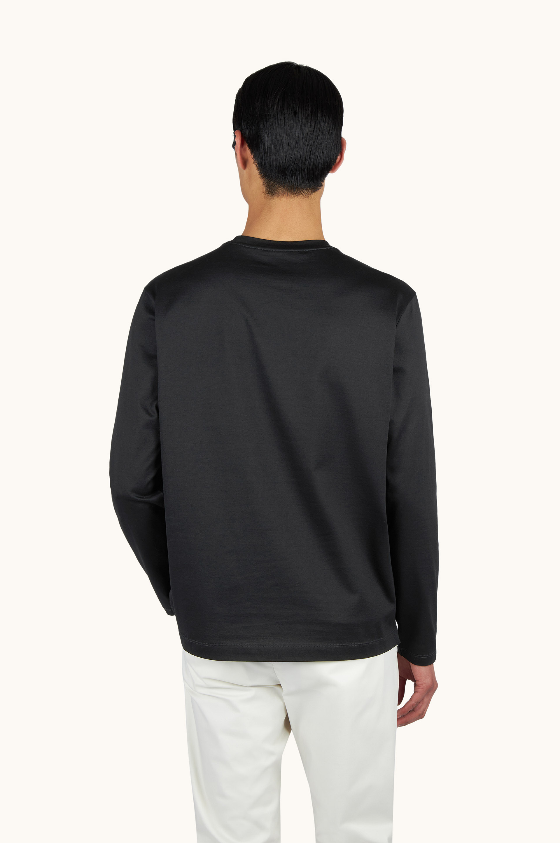 Long sleeve double mercerised cotton jersey T-Shirt image number 2