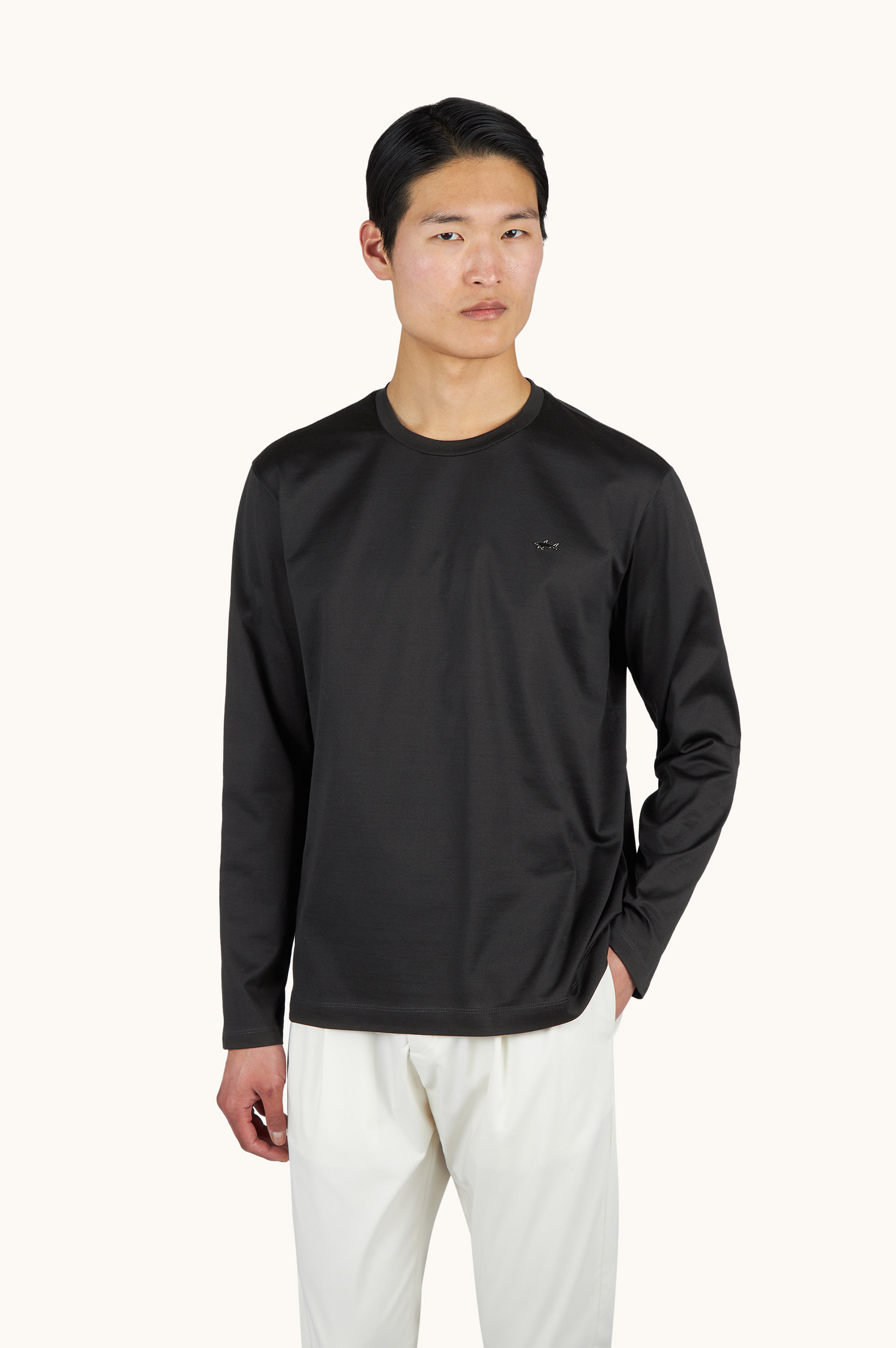 Long sleeve double mercerised cotton jersey T-Shirt image number 0