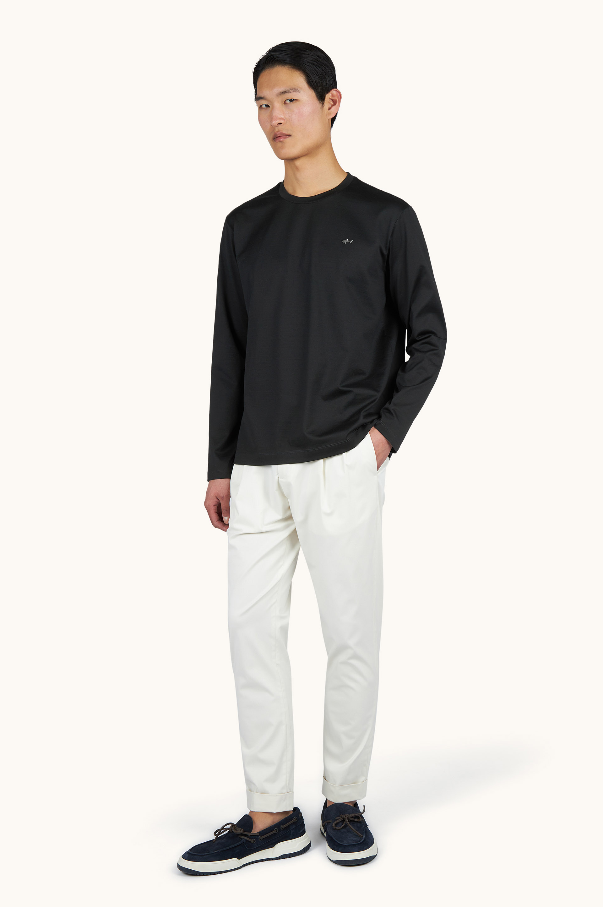 Long sleeve double mercerised cotton jersey T-Shirt image number 1