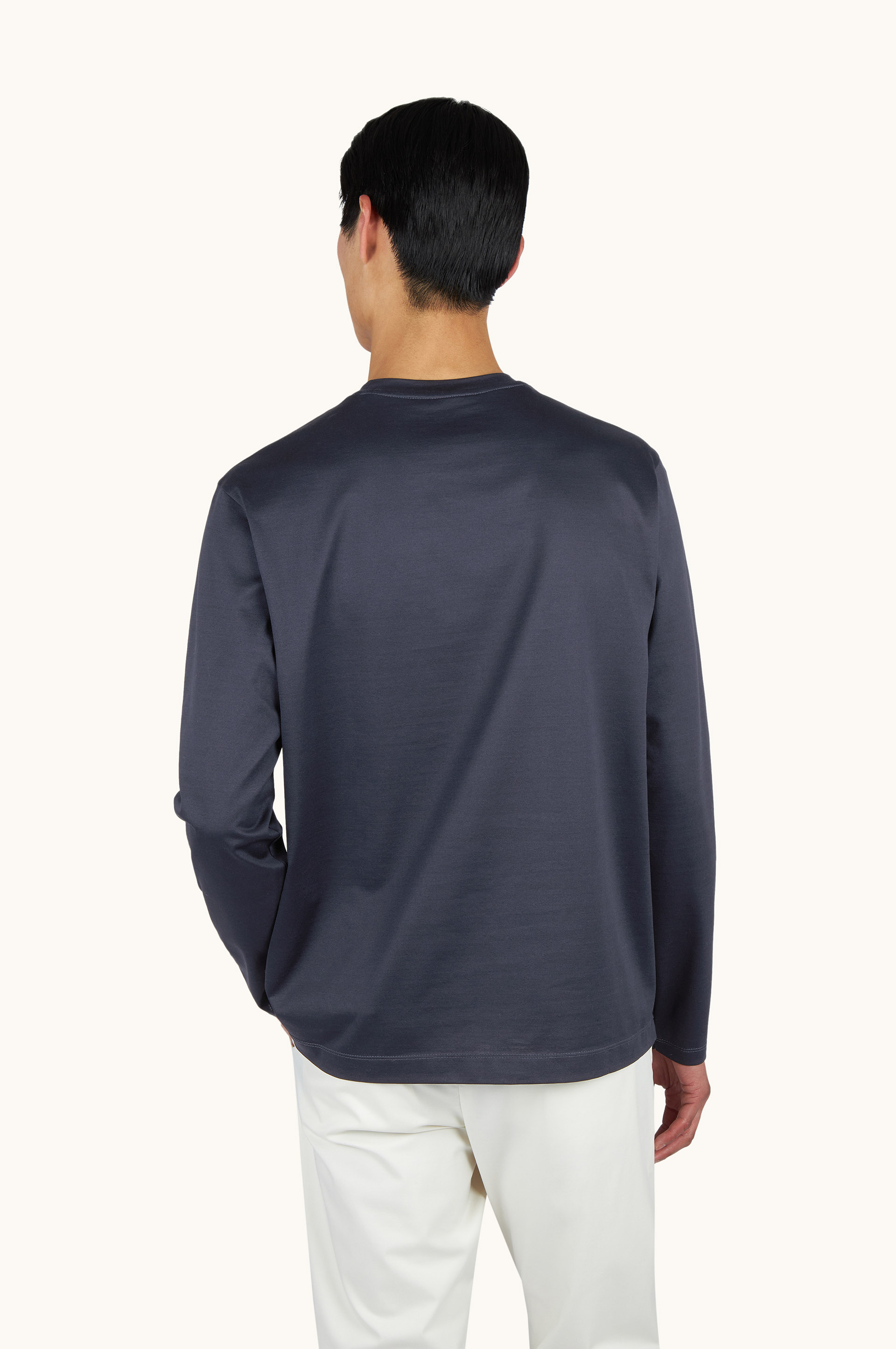 T-Shirt a manica lunga in jersey di cotone Double Mercerised image number 3