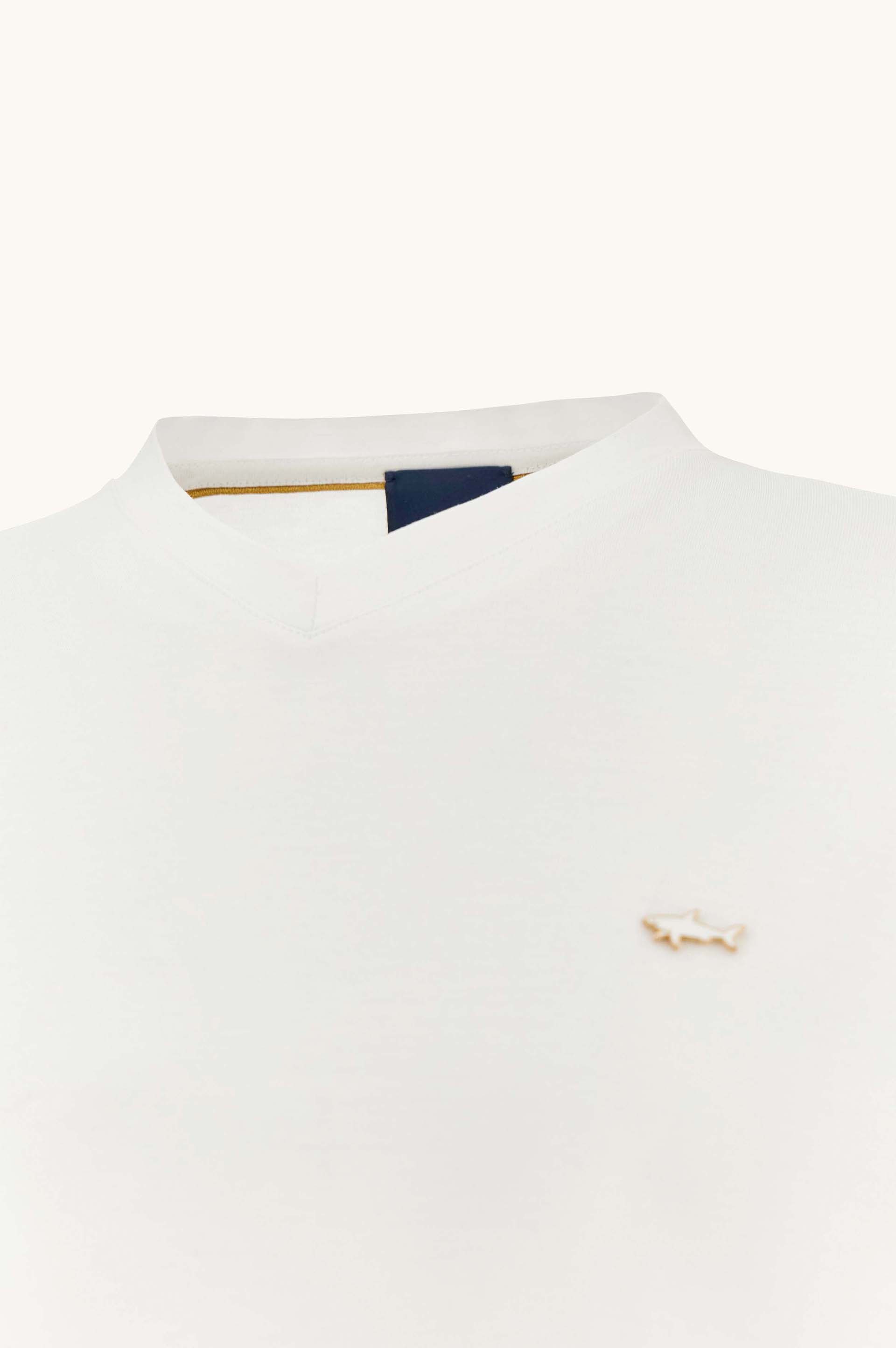 Double mercerised cotton jersey V-Neck T-Shirt image number 5