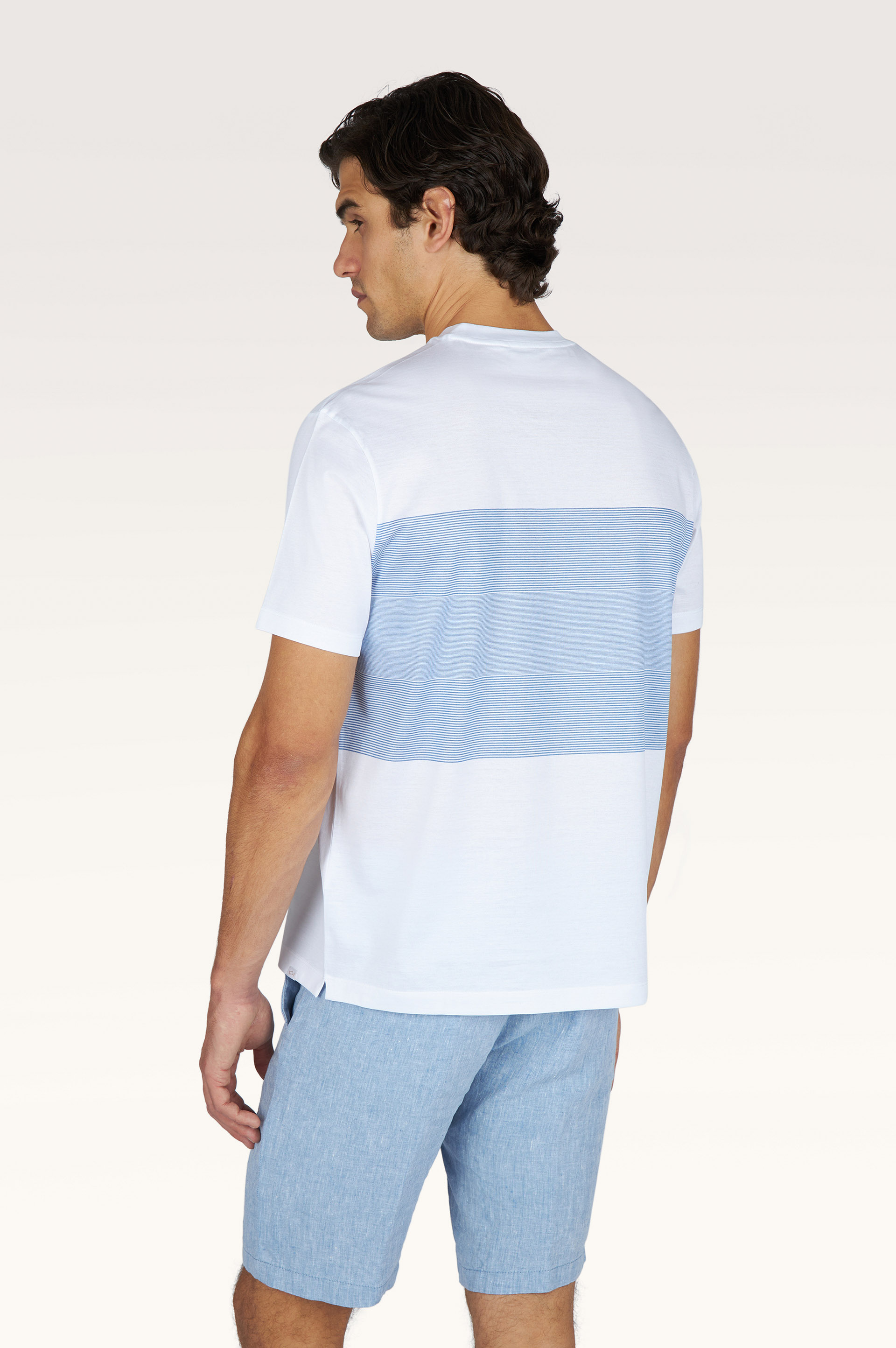 Bi-color double mercerised cotton jersey T-shirt image number 2