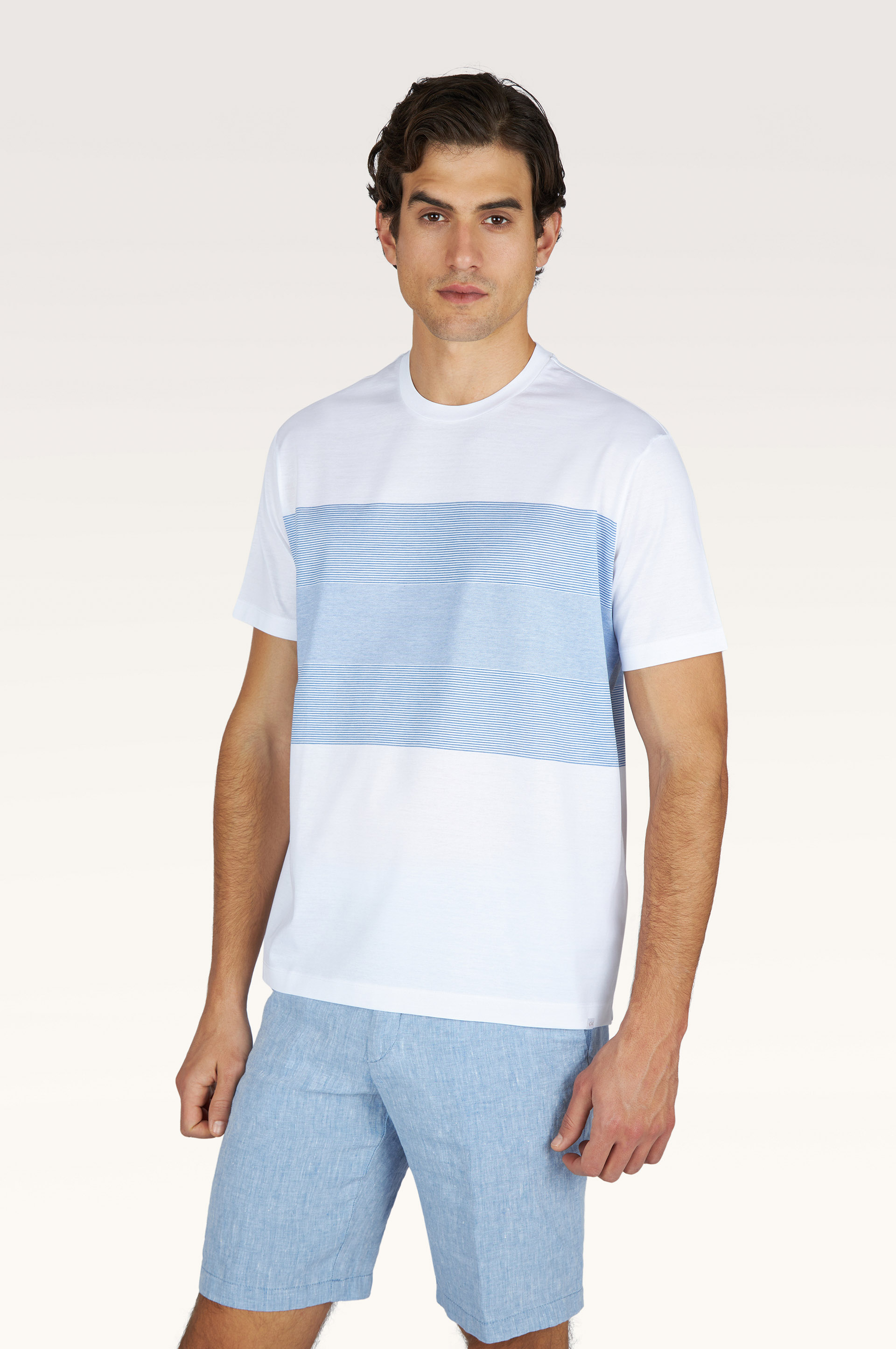 Bi-color double mercerised cotton jersey T-shirt image number 0