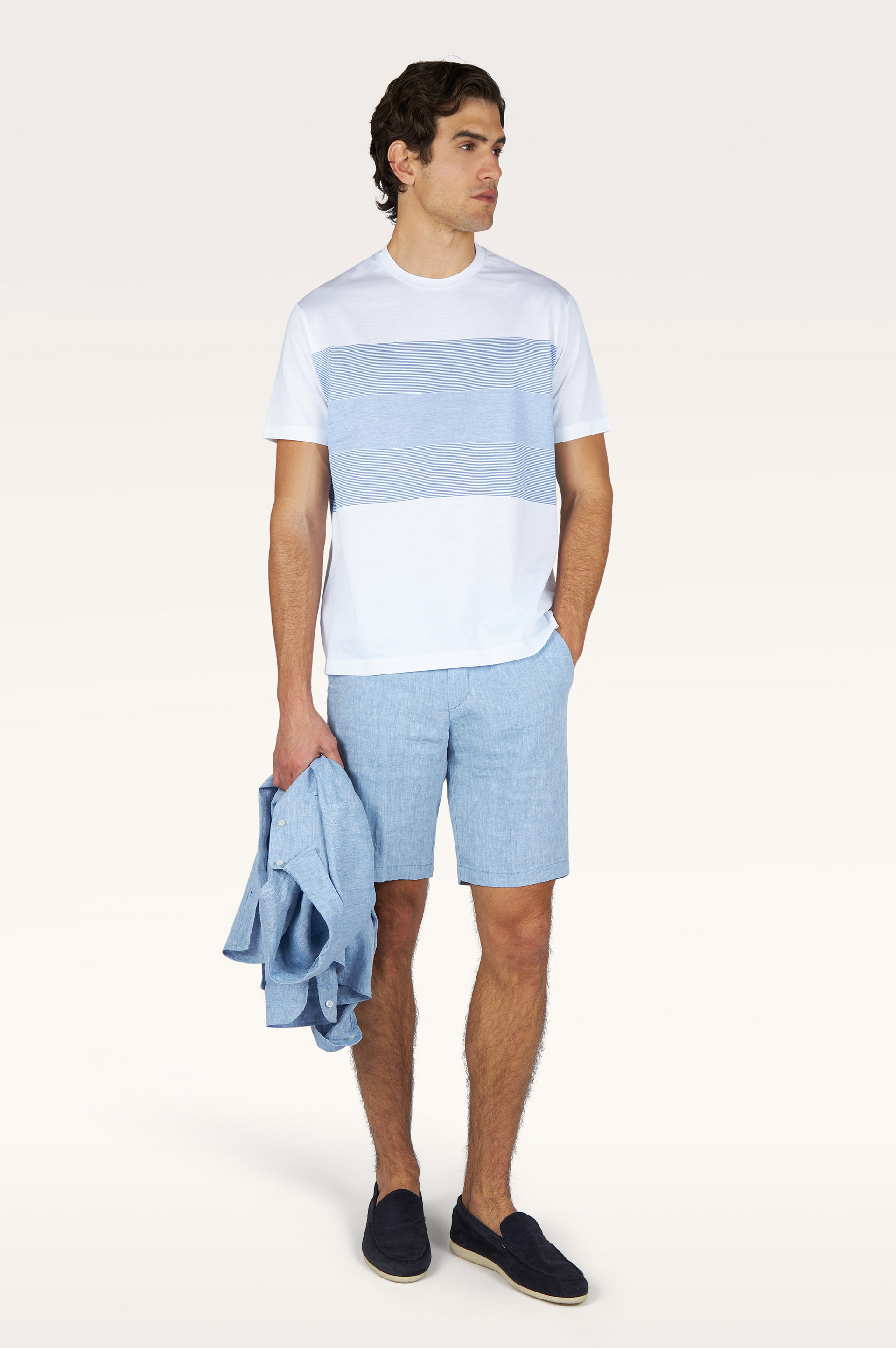 Bi-color double mercerised cotton jersey T-shirt image number 1