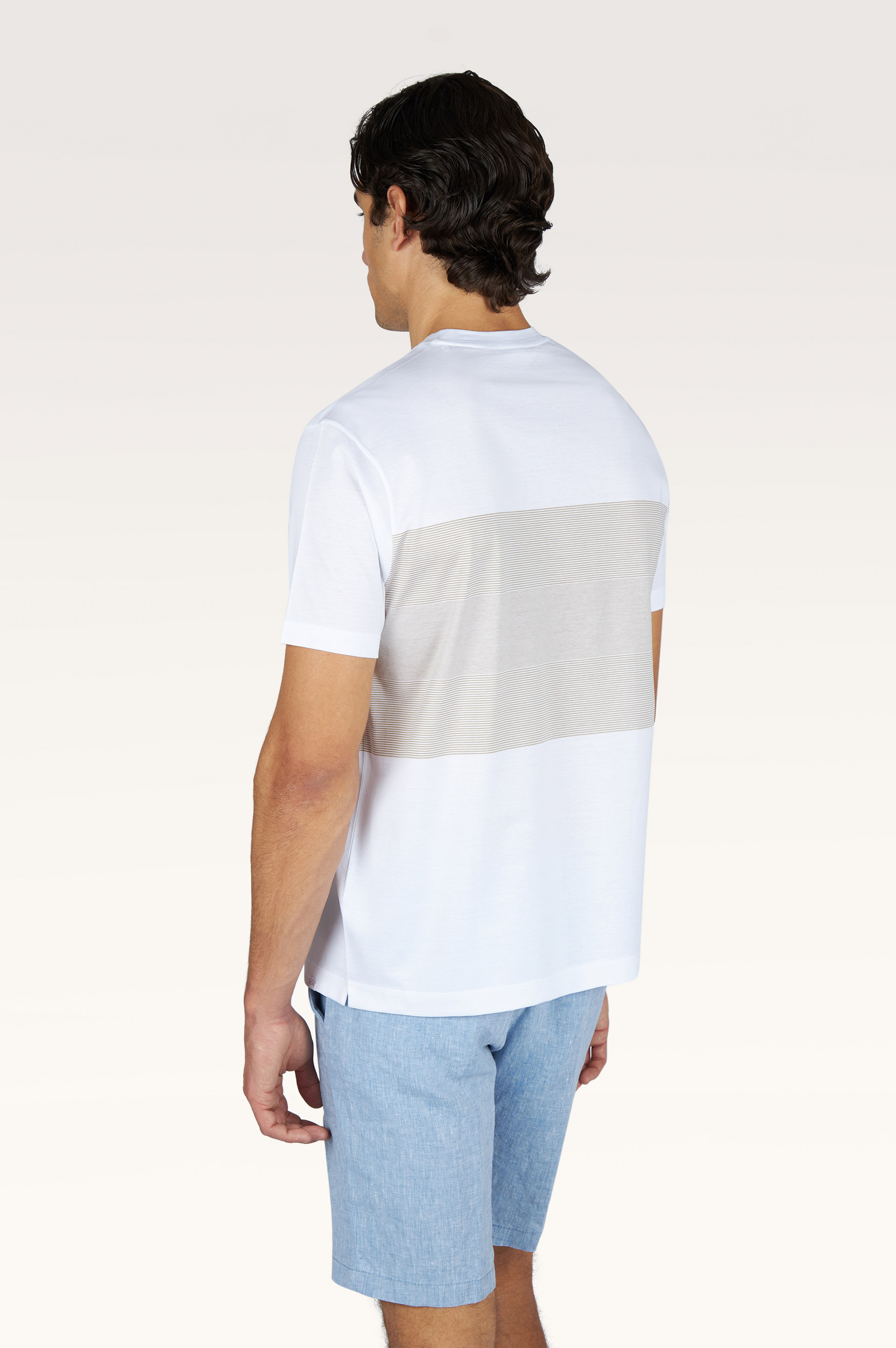 Bi-color double mercerised cotton jersey T-shirt image number 2