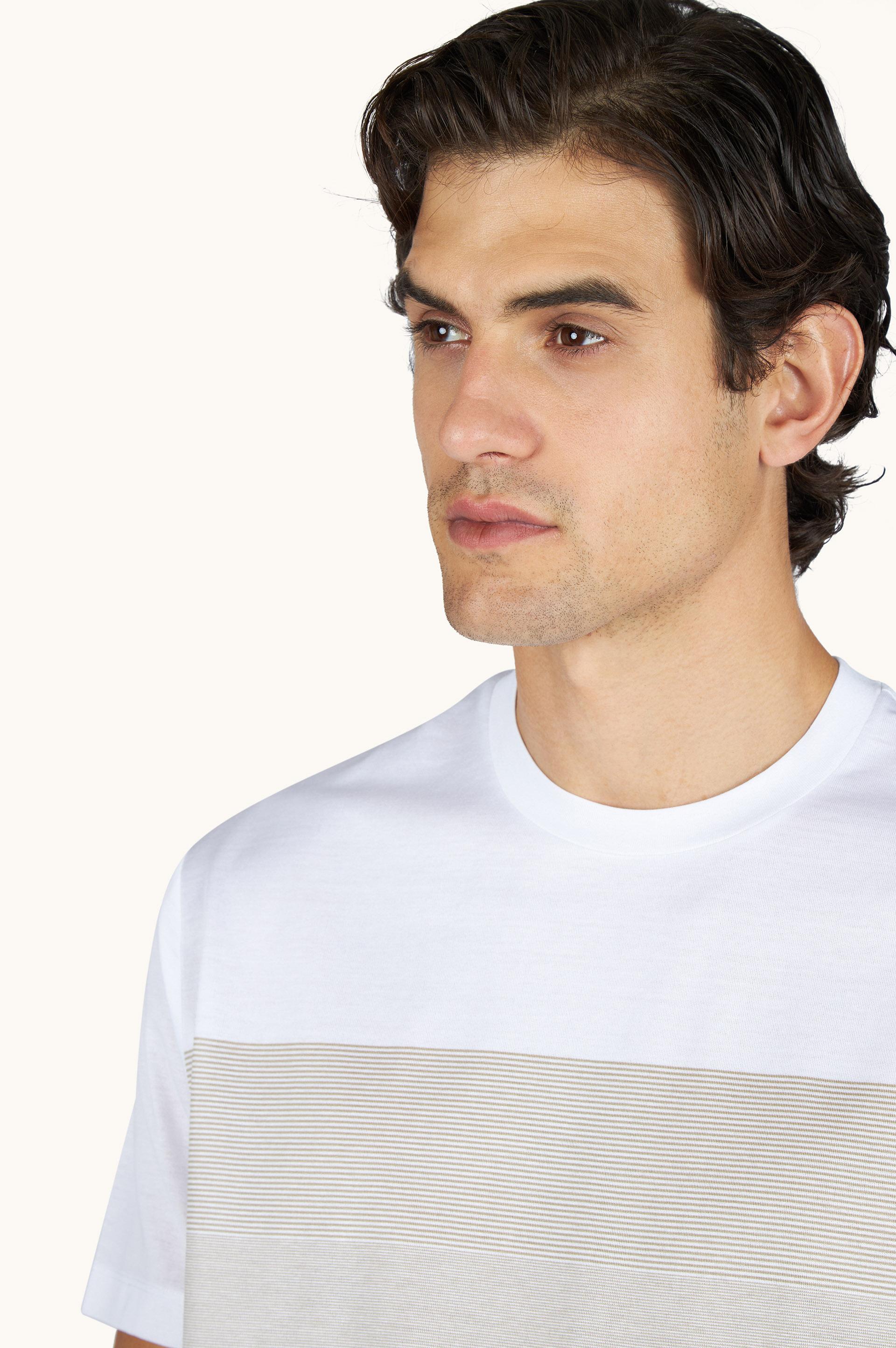 Bi-color double mercerised cotton jersey T-shirt image number 4