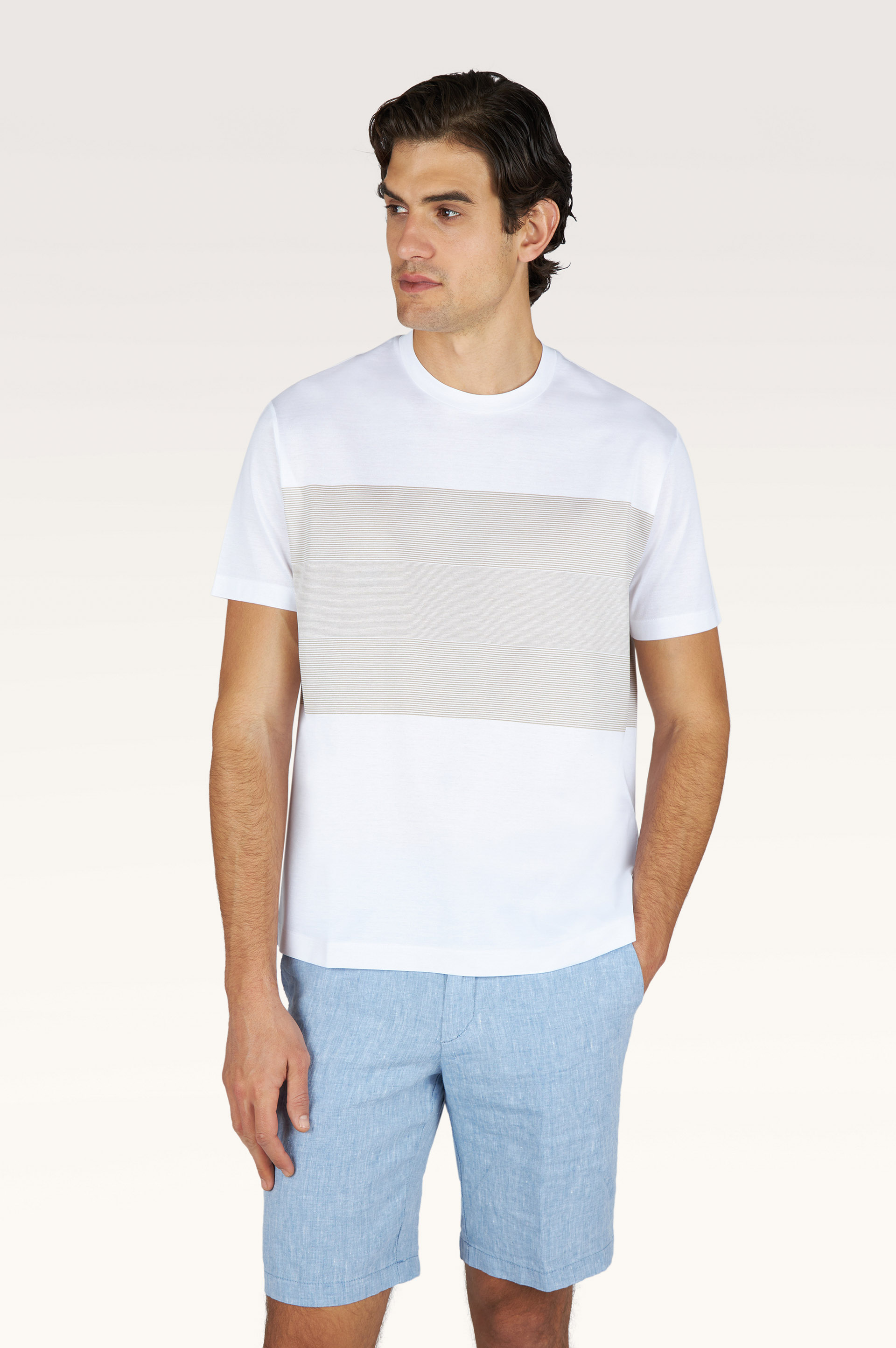 Bi-color double mercerised cotton jersey T-shirt image number 0
