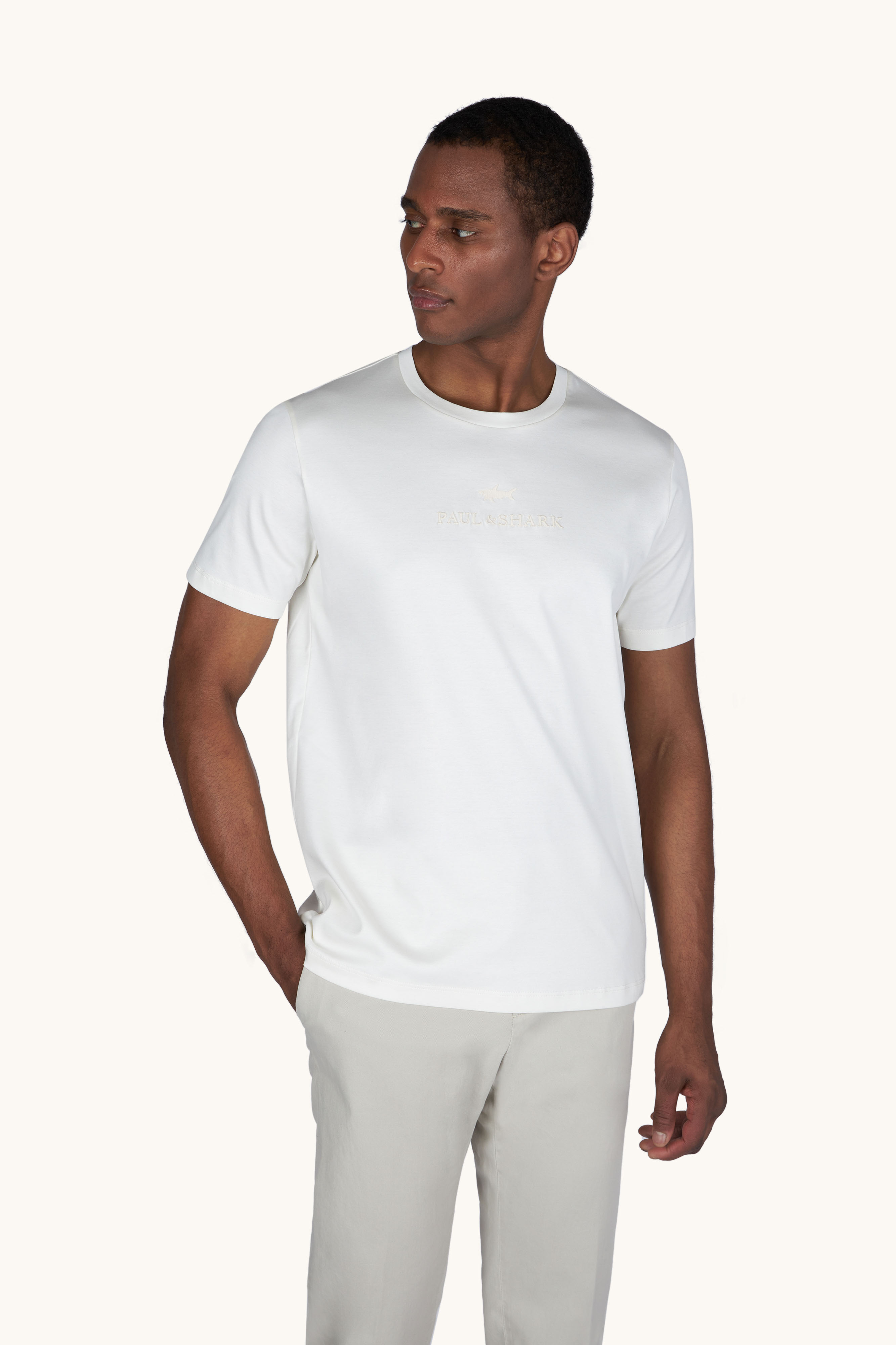 T-shirt en coton Aqua touch avec logo brod&eacute; image number 0