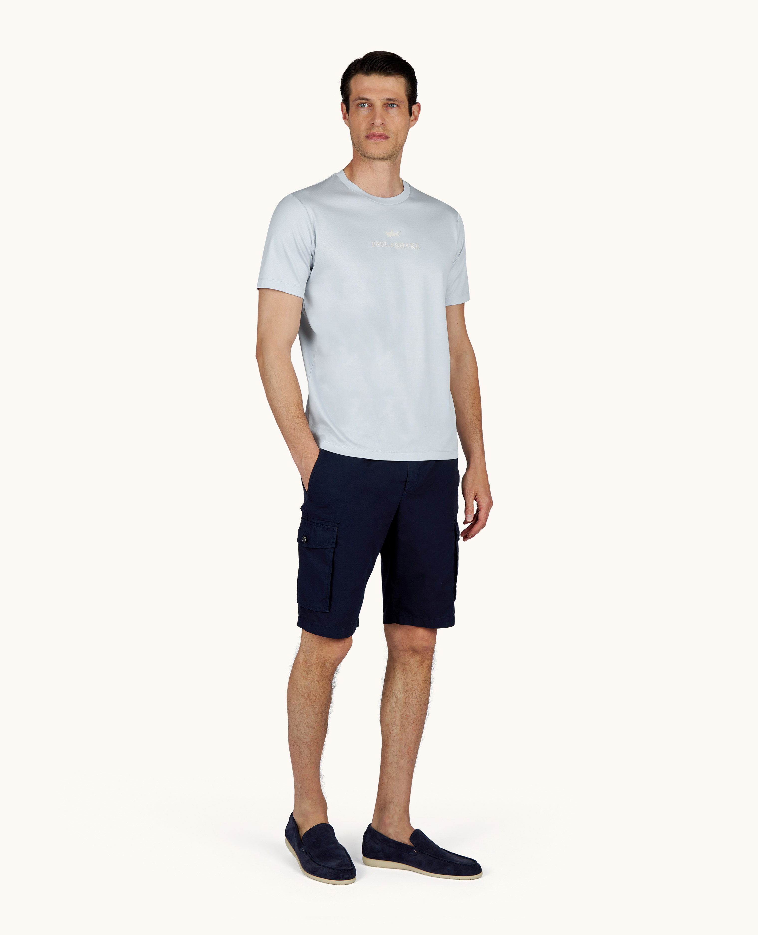 Aqua touch cotton T-Shirt with embroidered logo image number 1