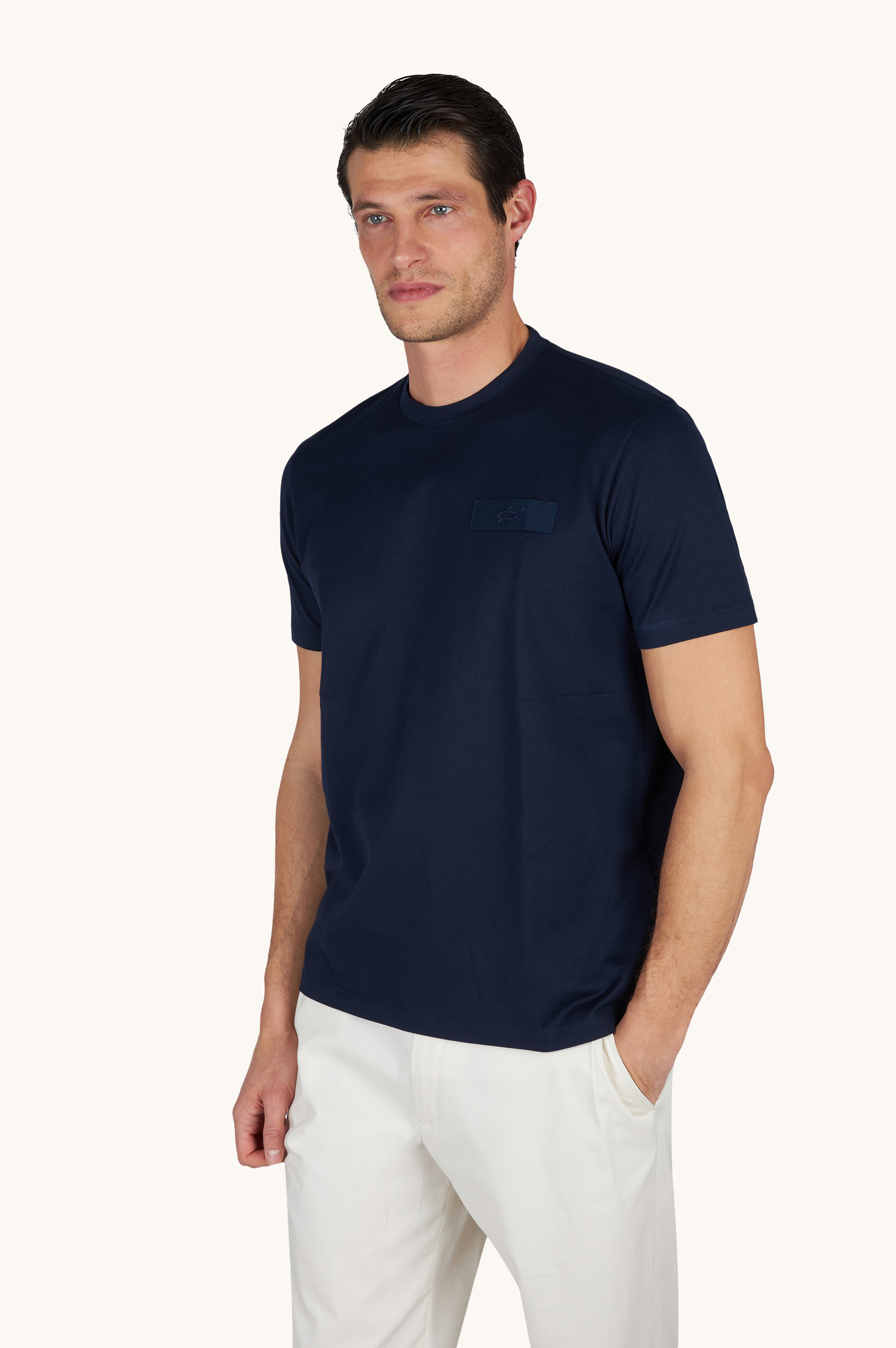 结构感棉针织 T 恤 image number 0