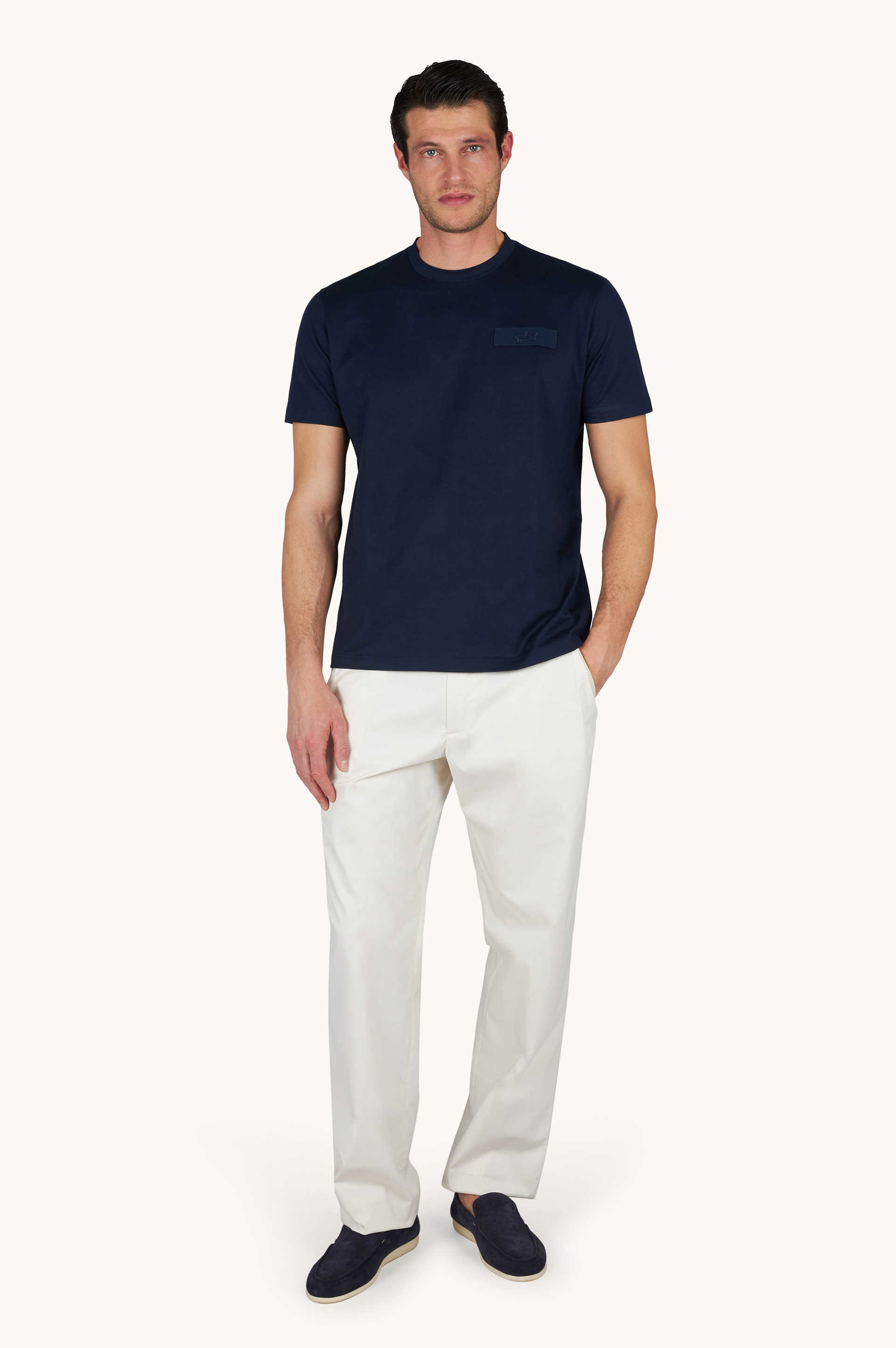 结构感棉针织 T 恤 image number 2