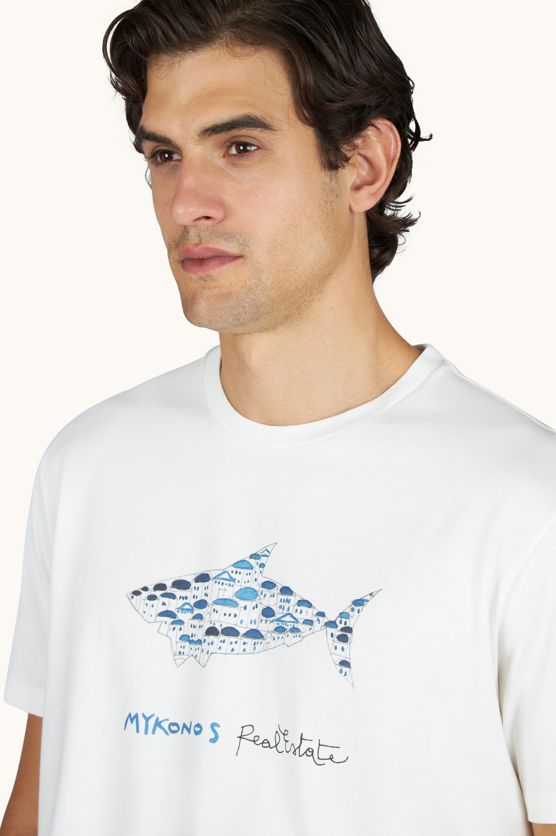 Camiseta de jersey de algod&oacute;n con estampado Mikonos Real Estate image number 4