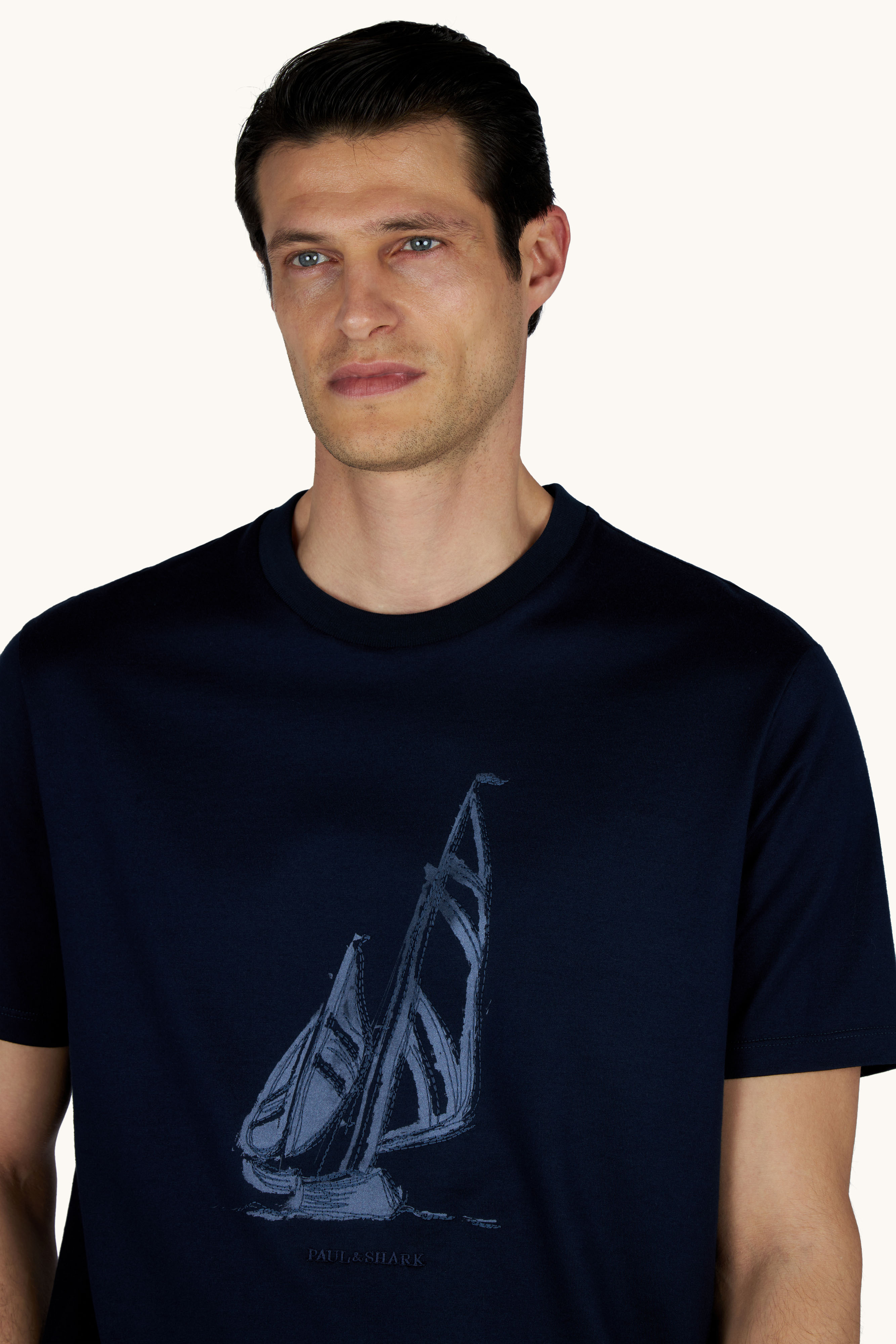 Structured cotton jersey T-shirt with graphic print image number 4