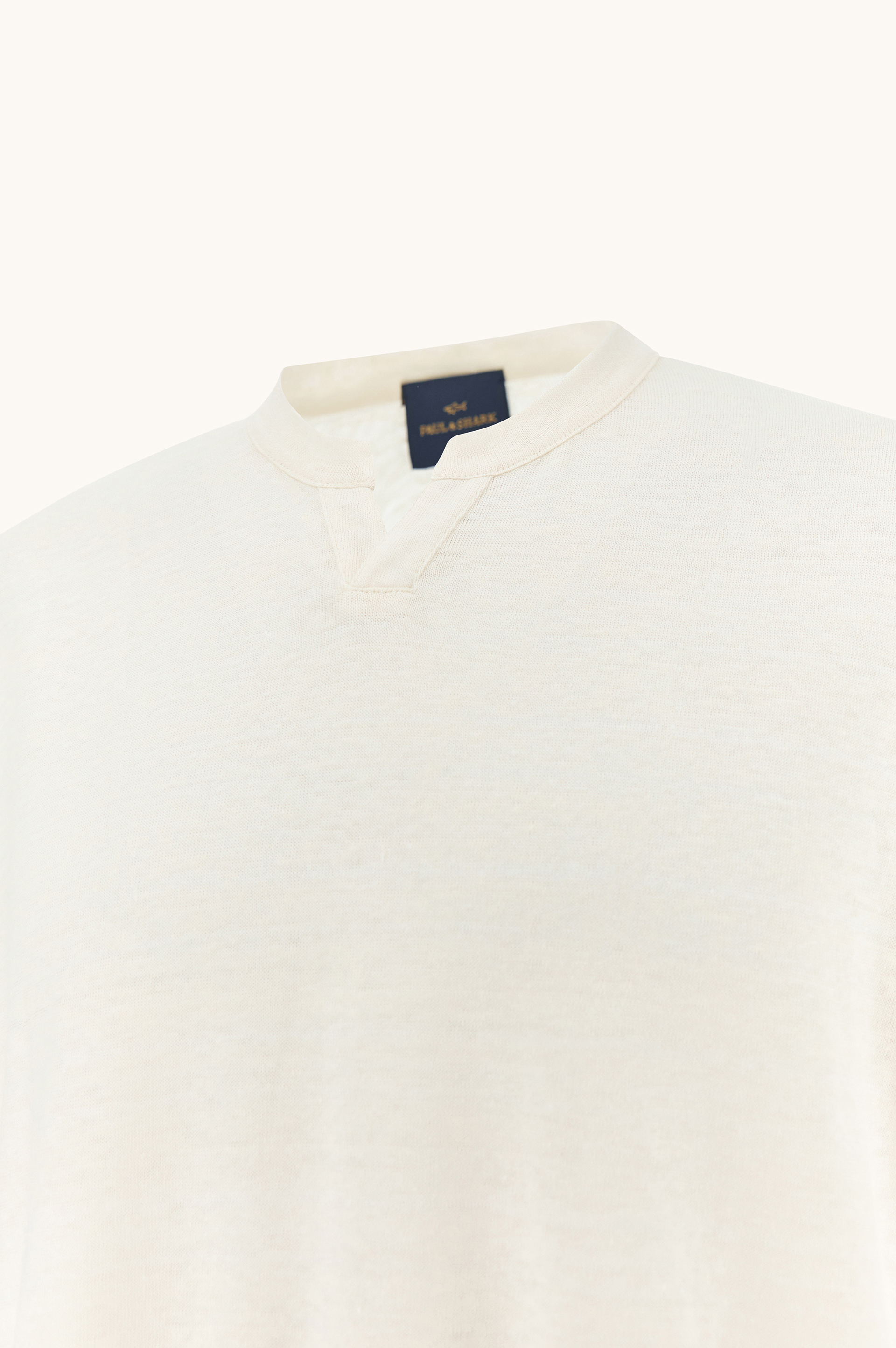 T-Shirt open collar in jersey di puro Lino image number 1