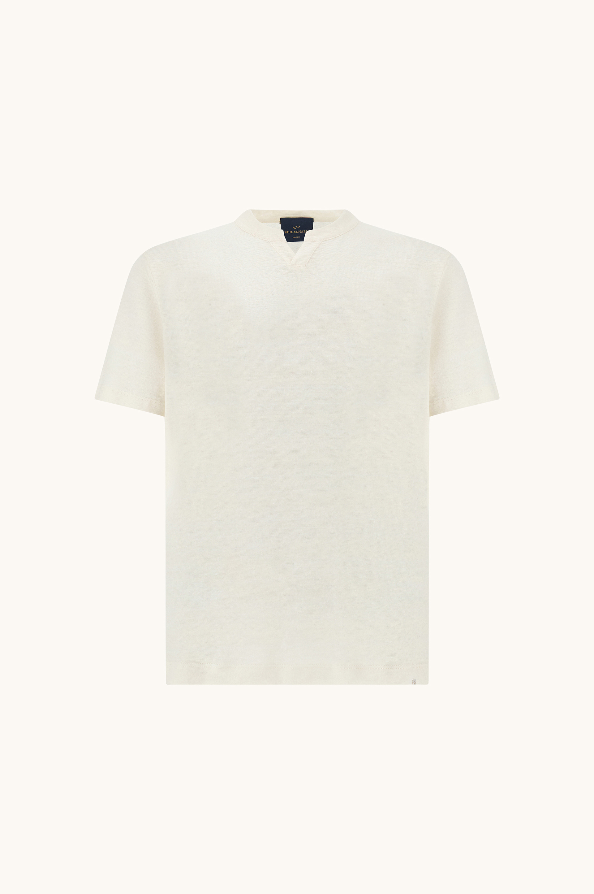 T-Shirt open collar in jersey di puro Lino image number 0