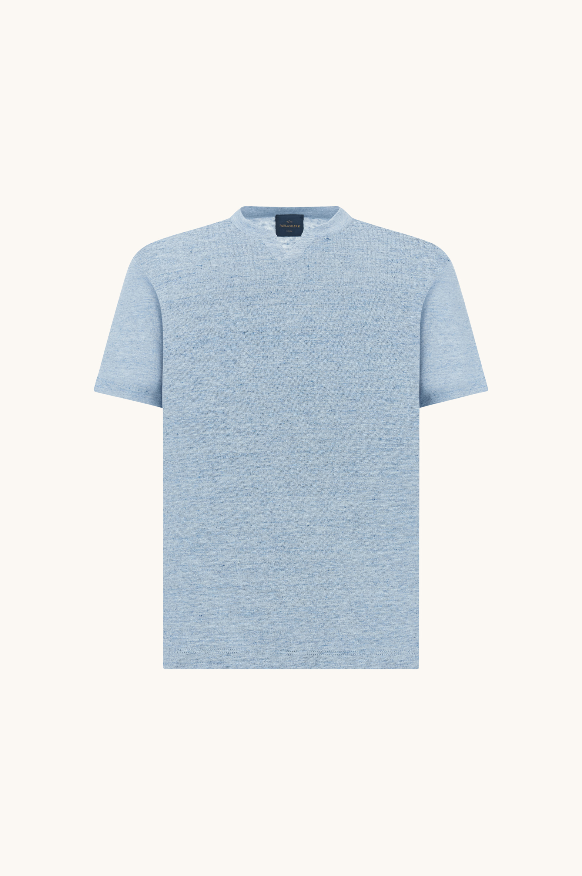 T-Shirt open collar in jersey di puro Lino image number 1