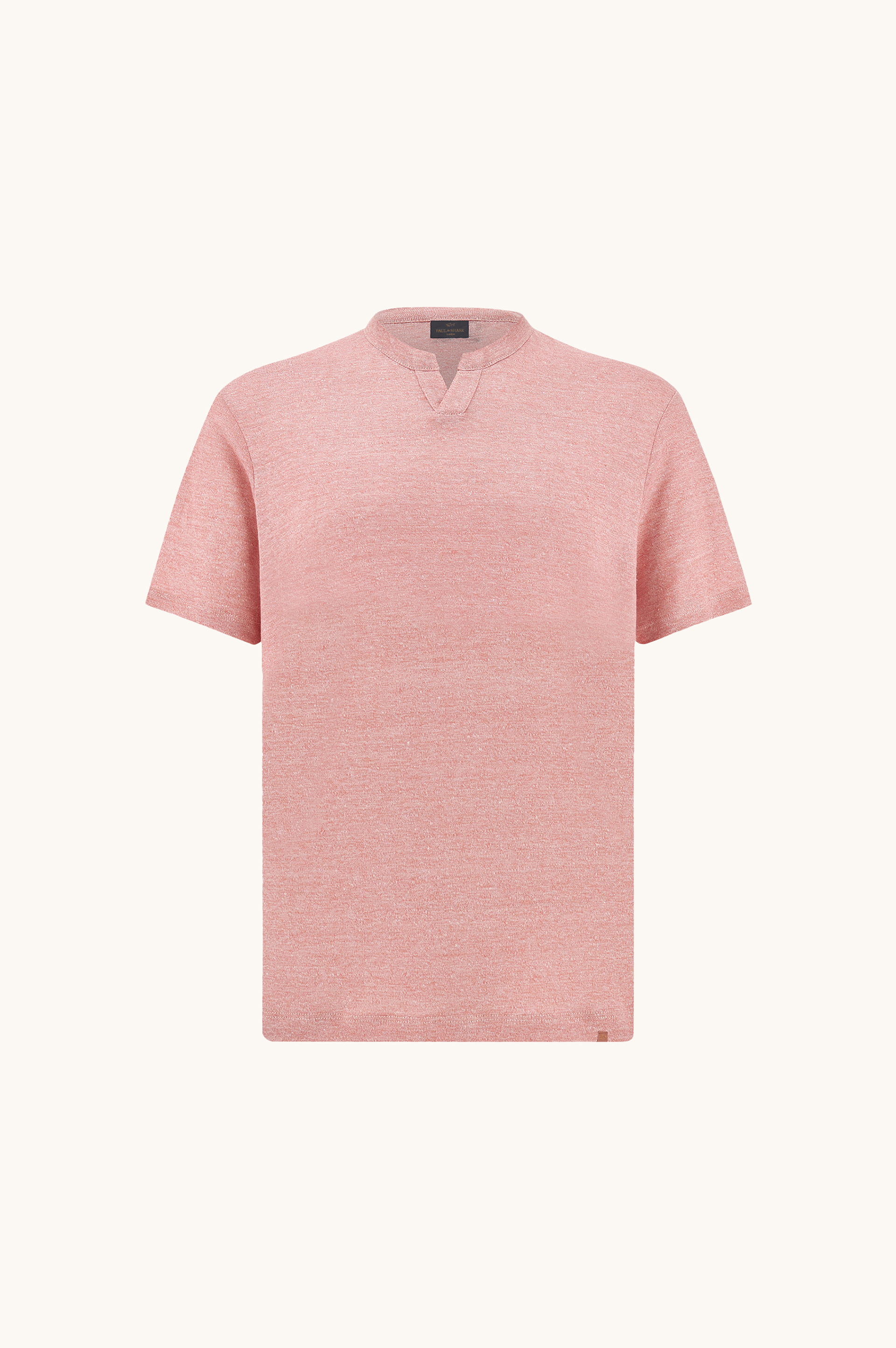 Pure linen jersey open collar T-Shirt image number 1