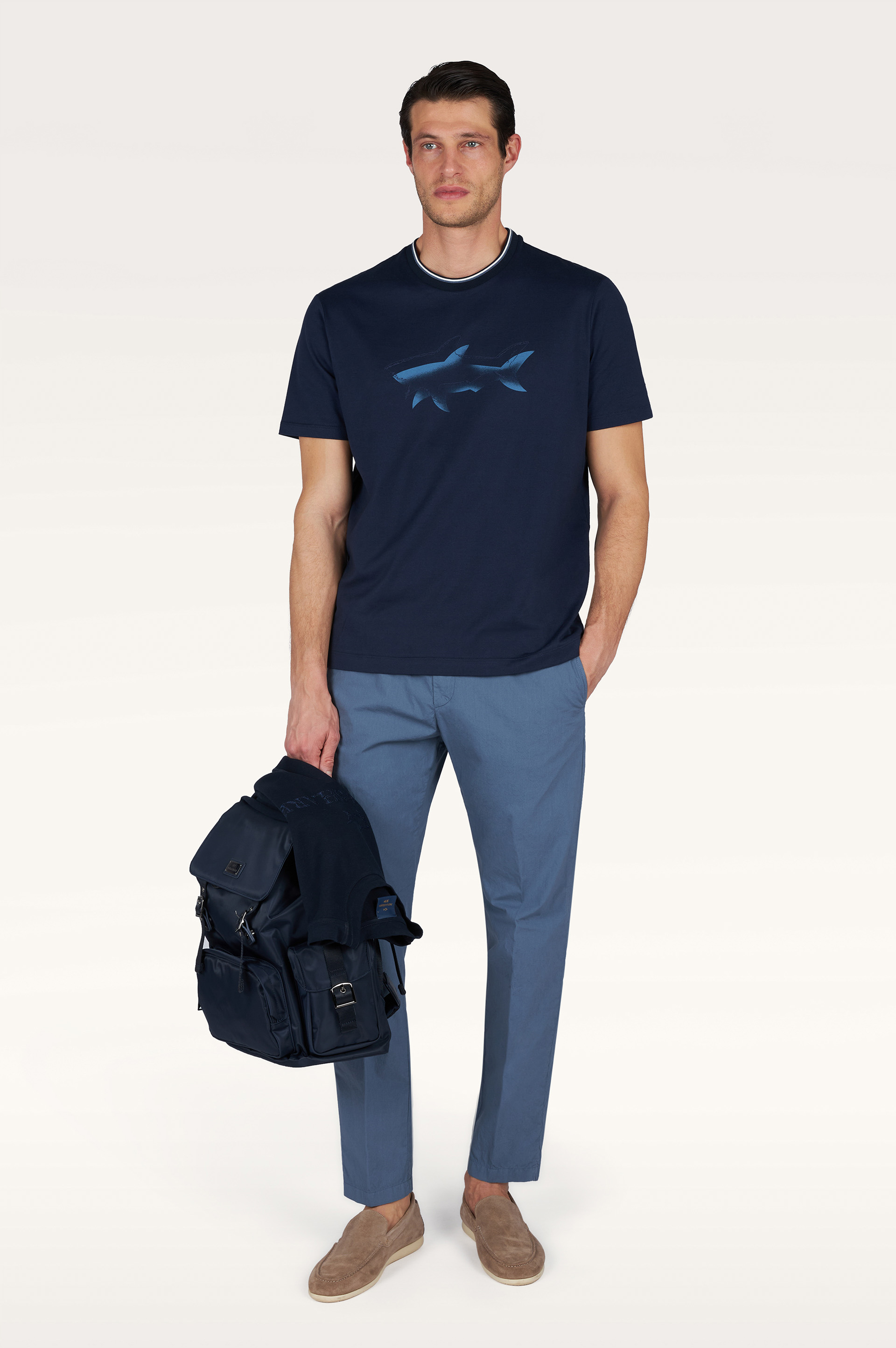 Camiseta de jersey de algod&oacute;n con estampado Shark image number 2