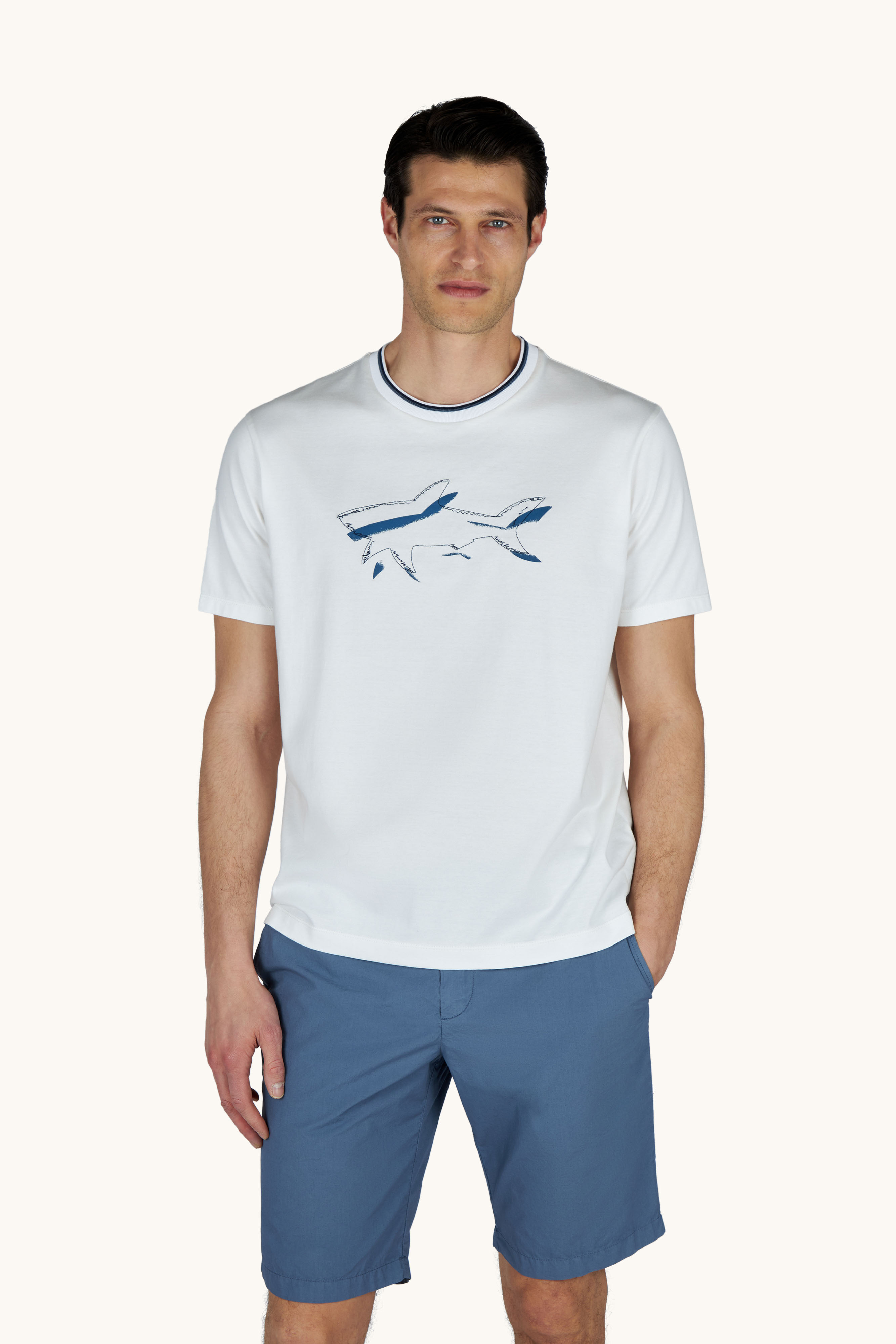 Cotton jersey T-Shirt with Shark print image number 0