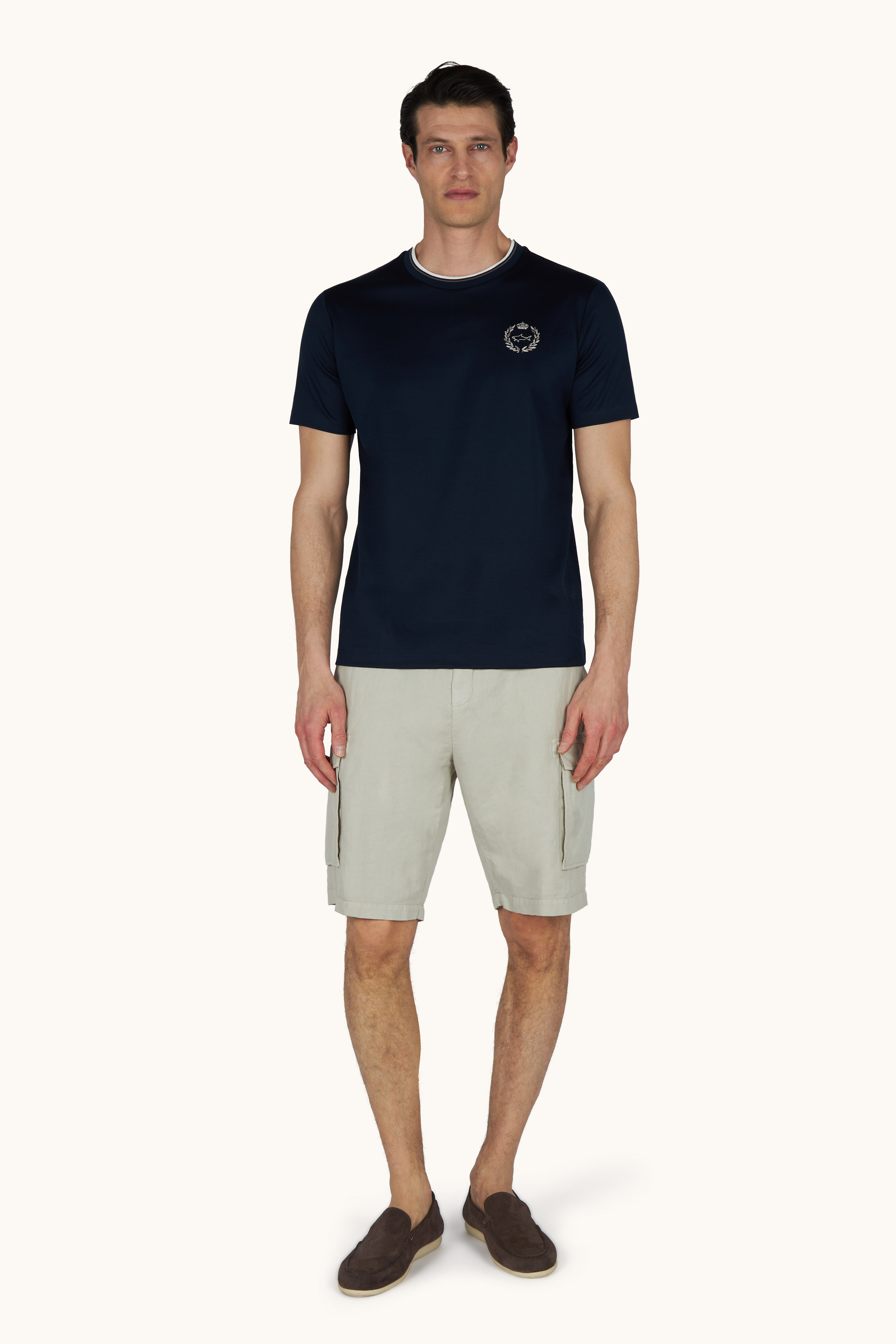 T-shirt en coton Aqua touch avec broderie h&eacute;raldique image number 2