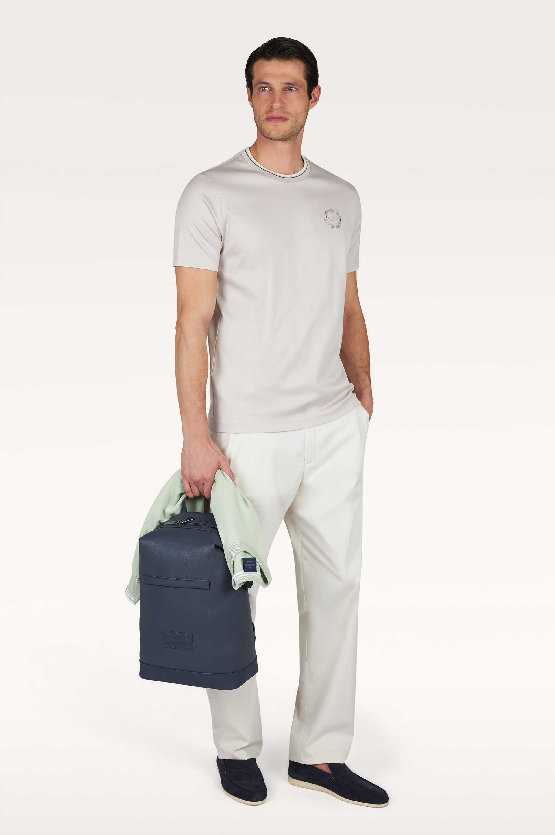 Camiseta de algod&oacute;n Aqua touch con bordado her&aacute;ldico image number 1