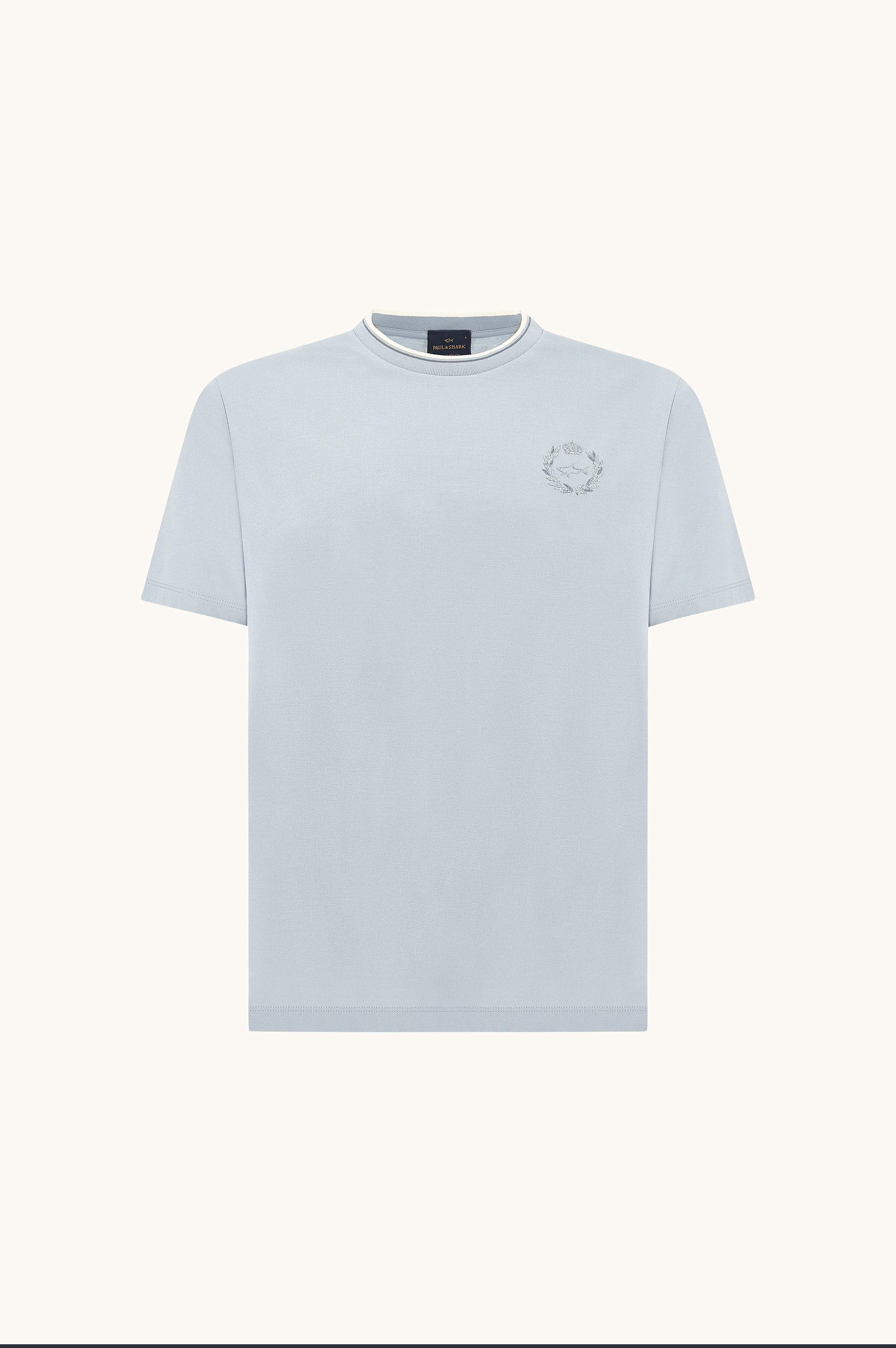Aqua touch cotton T-Shirt with heraldic embroidery image number 1
