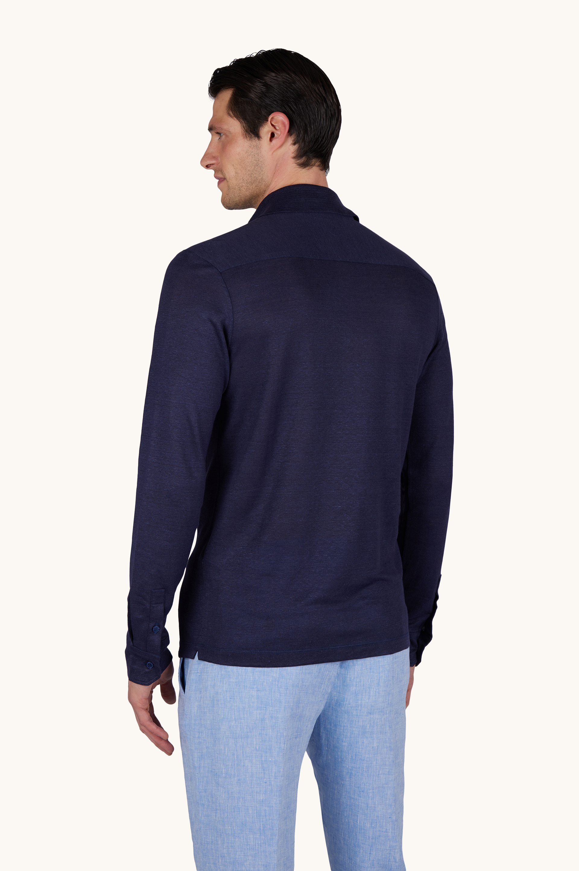 纯亚麻针织衬衫 image number 3